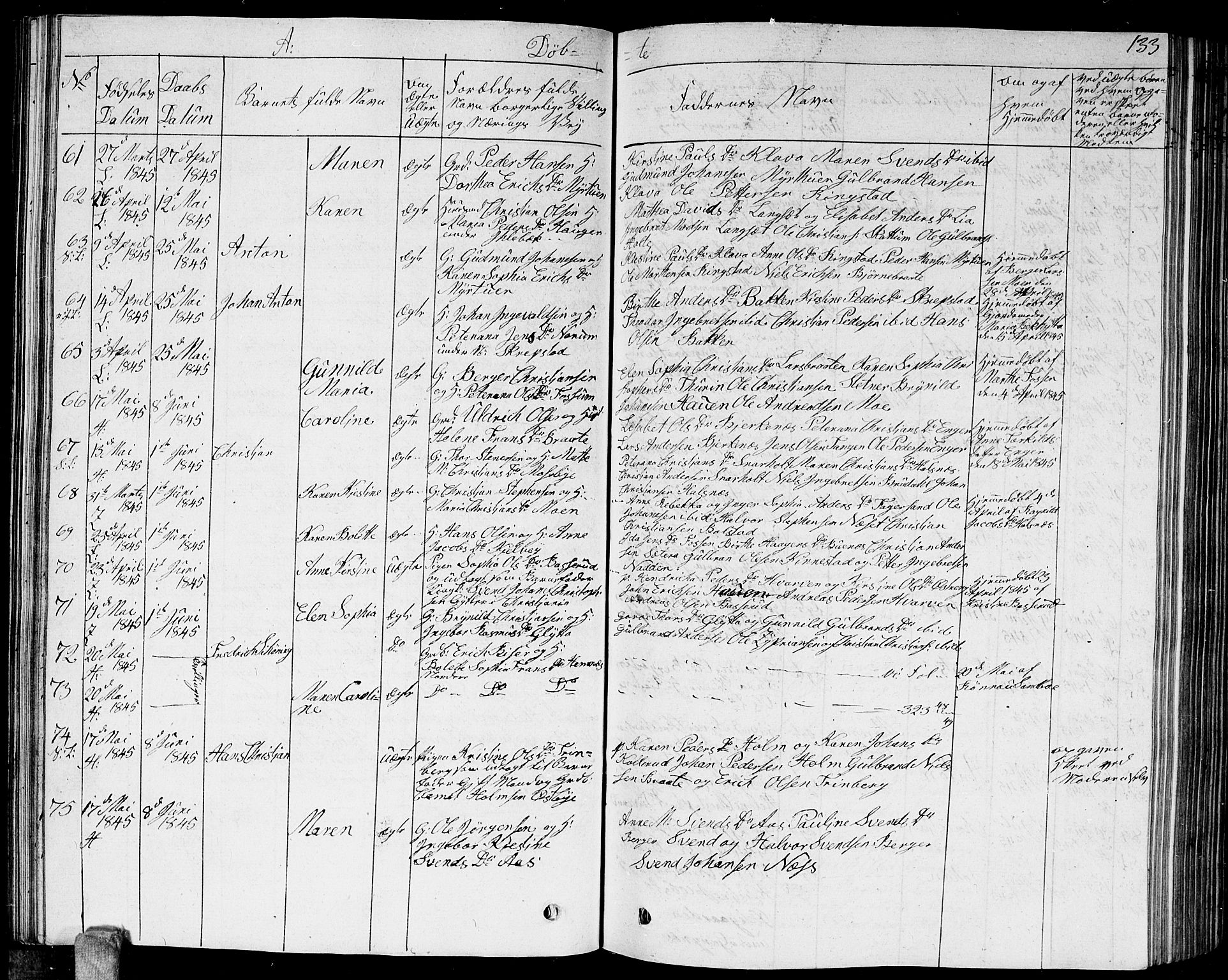 Høland prestekontor Kirkebøker, AV/SAO-A-10346a/G/Ga/L0002: Parish register (copy) no. I 2, 1827-1845, p. 133