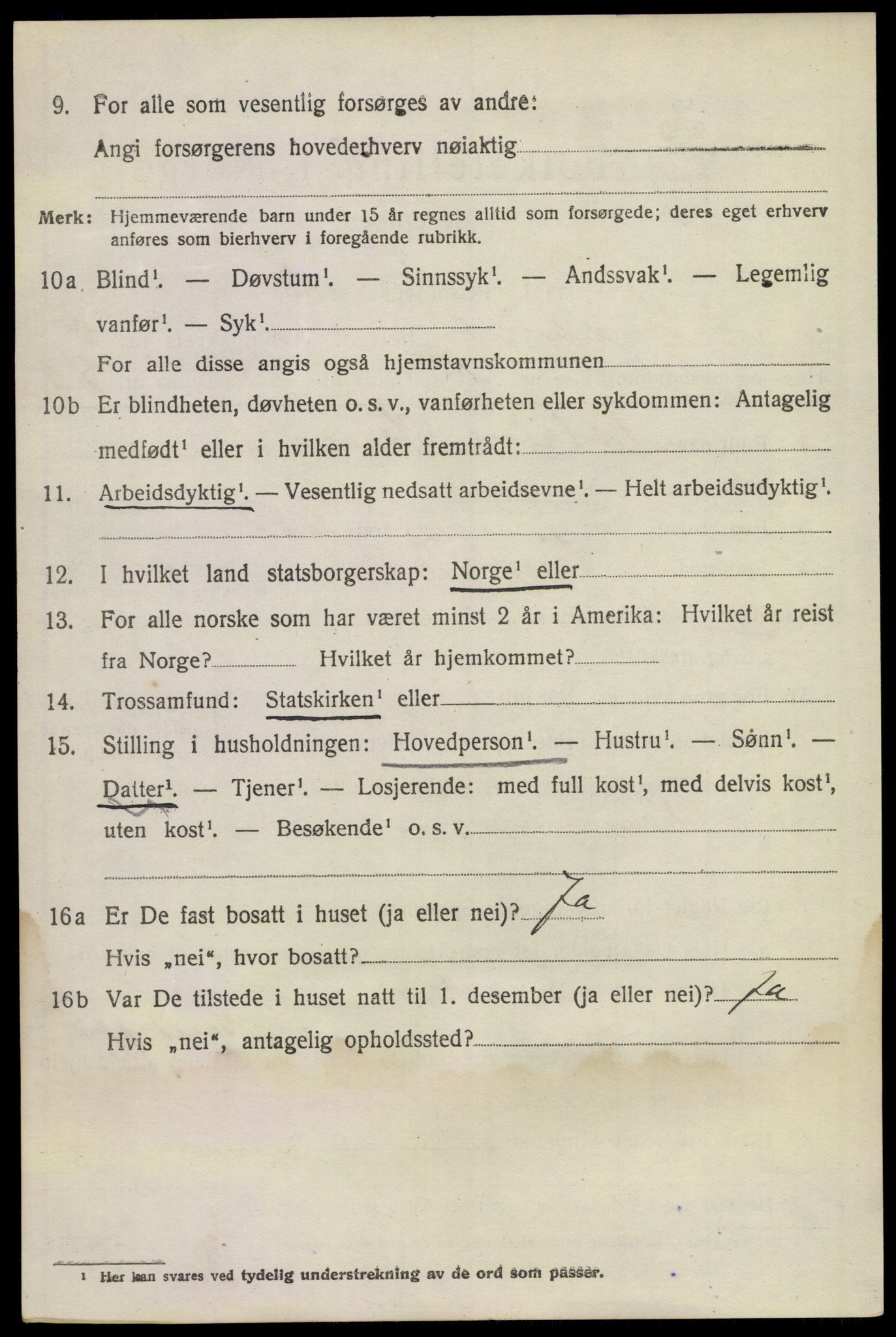 SAKO, 1920 census for Sandeherred, 1920, p. 9209