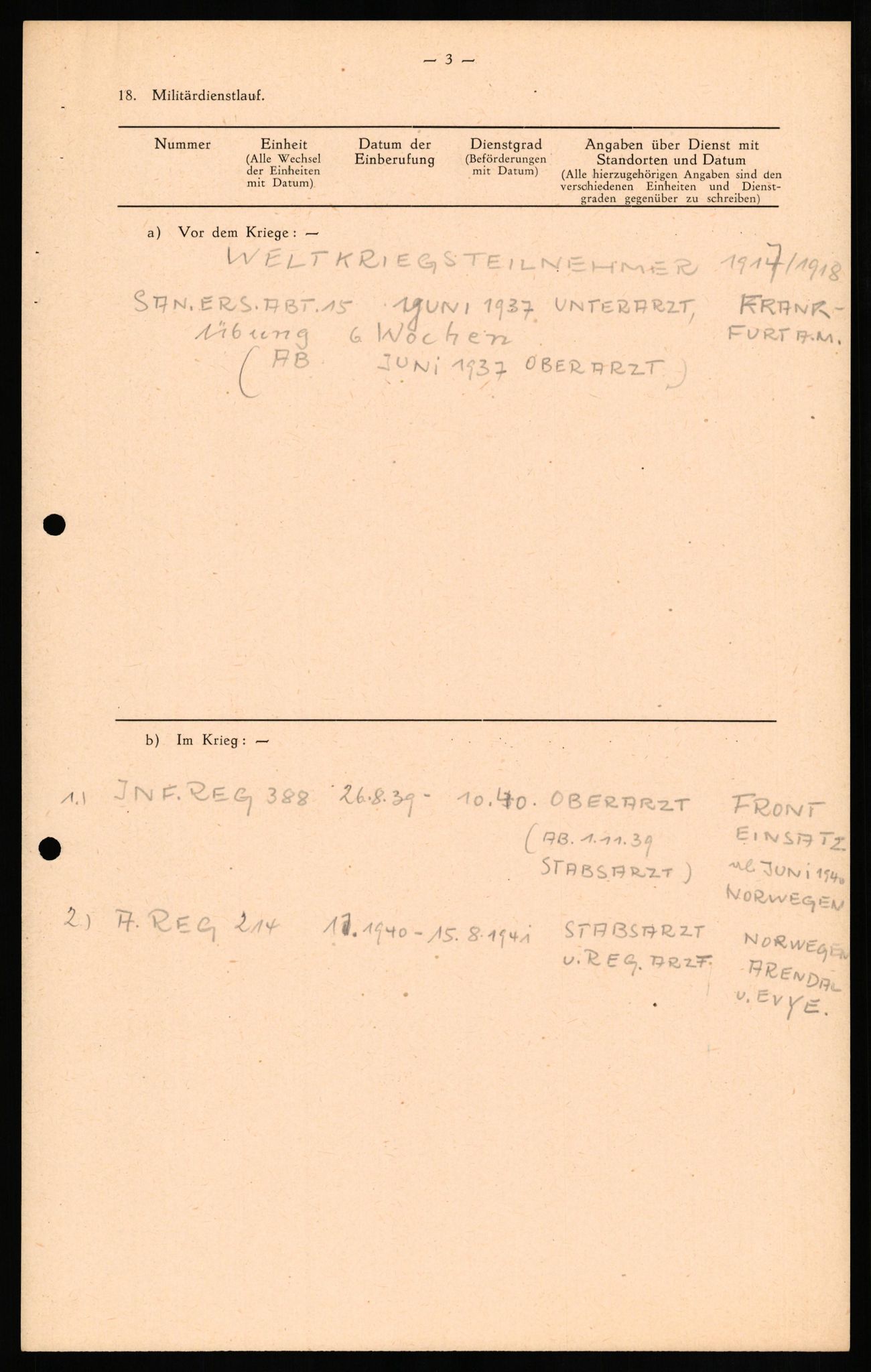 Forsvaret, Forsvarets overkommando II, AV/RA-RAFA-3915/D/Db/L0025: CI Questionaires. Tyske okkupasjonsstyrker i Norge. Tyskere., 1945-1946, p. 360