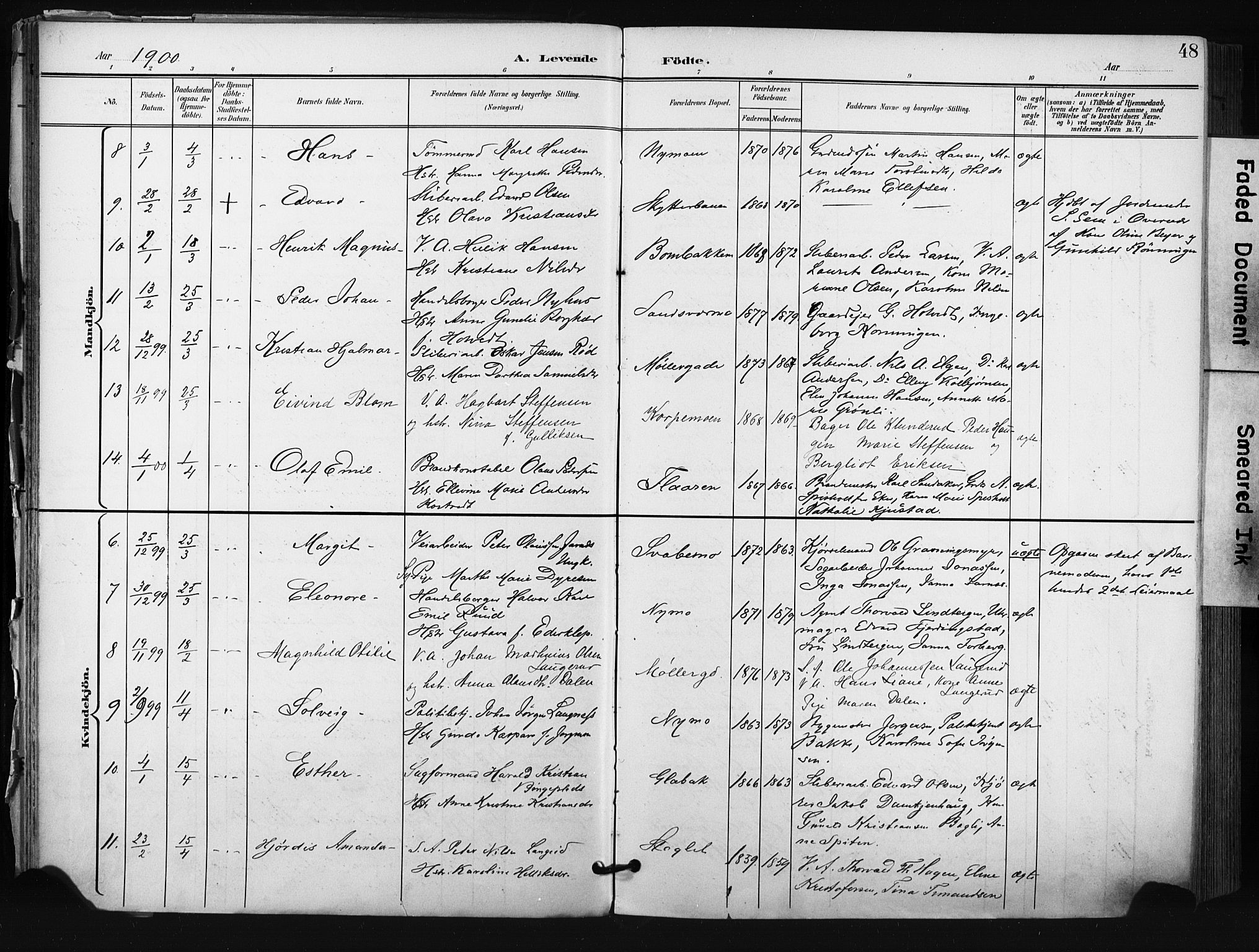 Kongsberg kirkebøker, AV/SAKO-A-22/F/Fb/L0003: Parish register (official) no. II 3, 1896-1905, p. 48