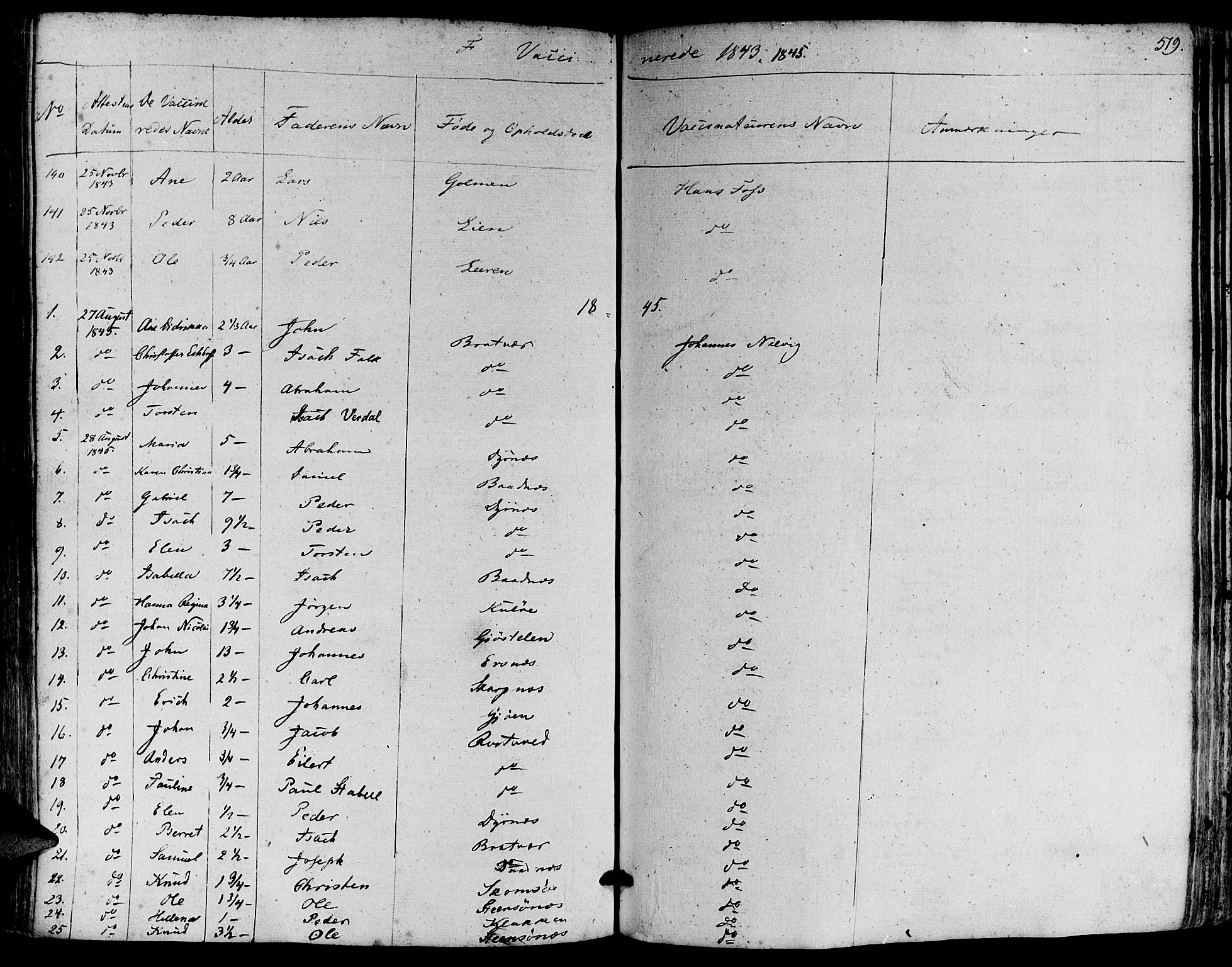 Ministerialprotokoller, klokkerbøker og fødselsregistre - Møre og Romsdal, AV/SAT-A-1454/581/L0936: Parish register (official) no. 581A04, 1836-1852, p. 519