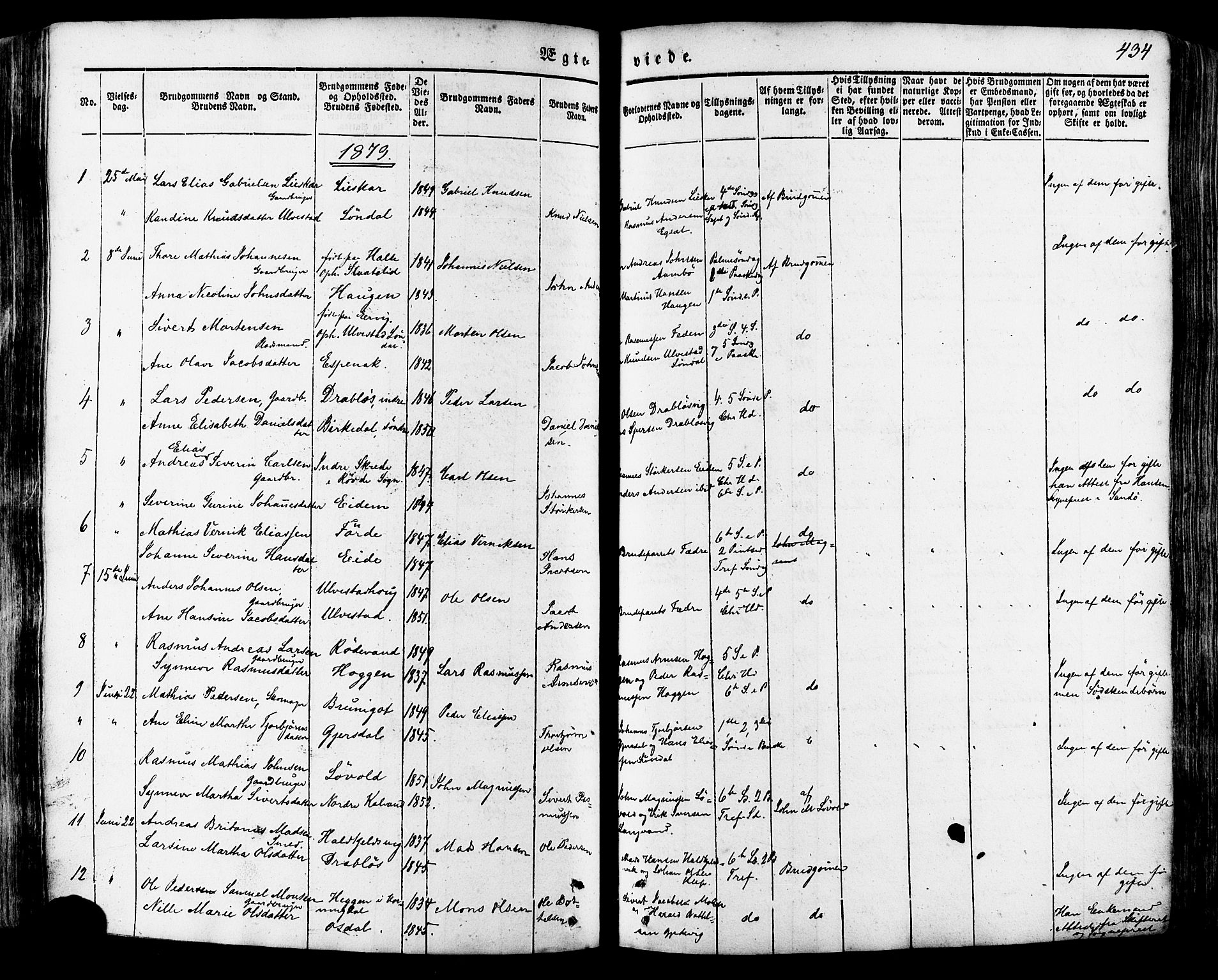 Ministerialprotokoller, klokkerbøker og fødselsregistre - Møre og Romsdal, SAT/A-1454/511/L0140: Parish register (official) no. 511A07, 1851-1878, p. 434
