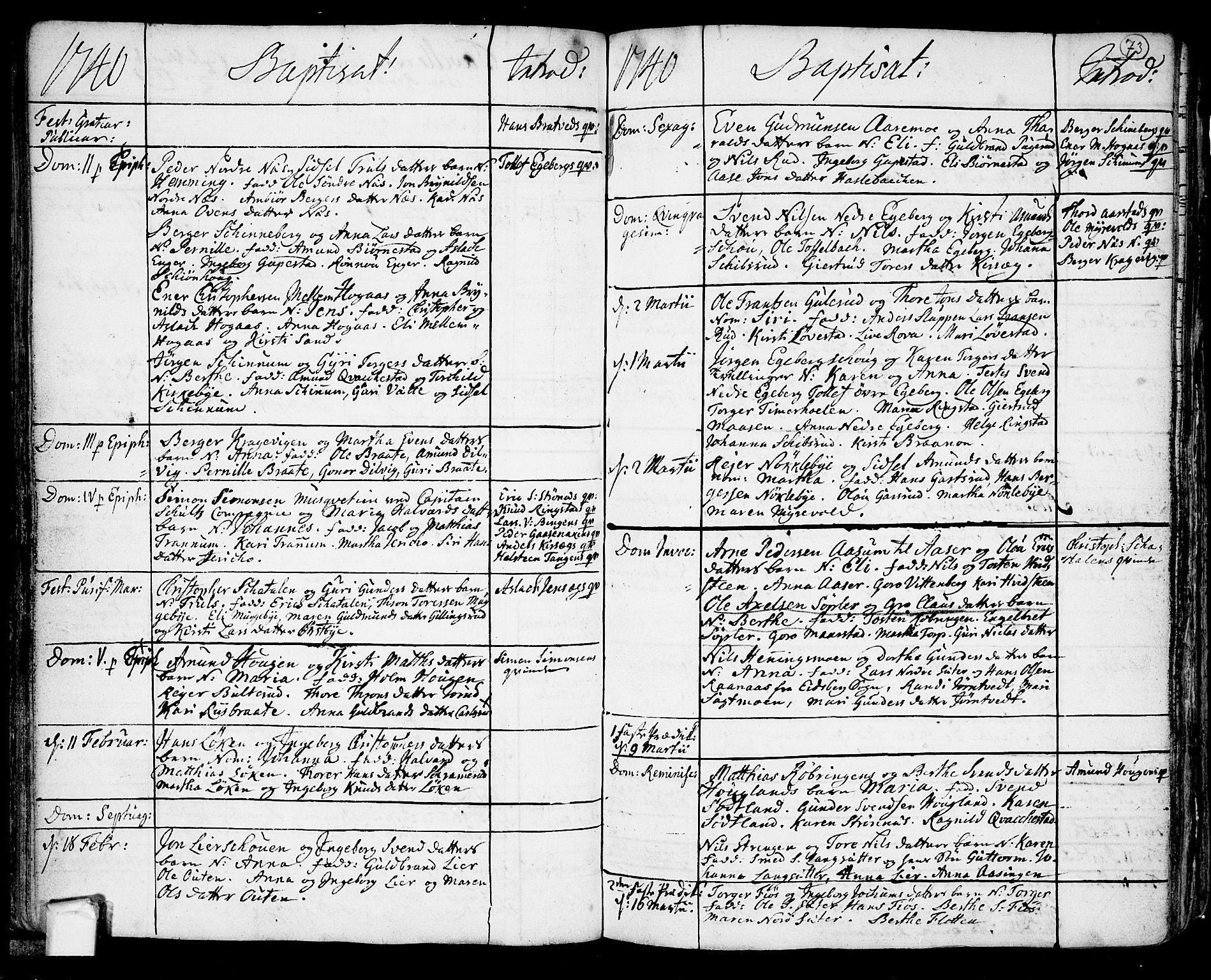 Trøgstad prestekontor Kirkebøker, SAO/A-10925/F/Fa/L0003: Parish register (official) no. I 3, 1721-1749, p. 73
