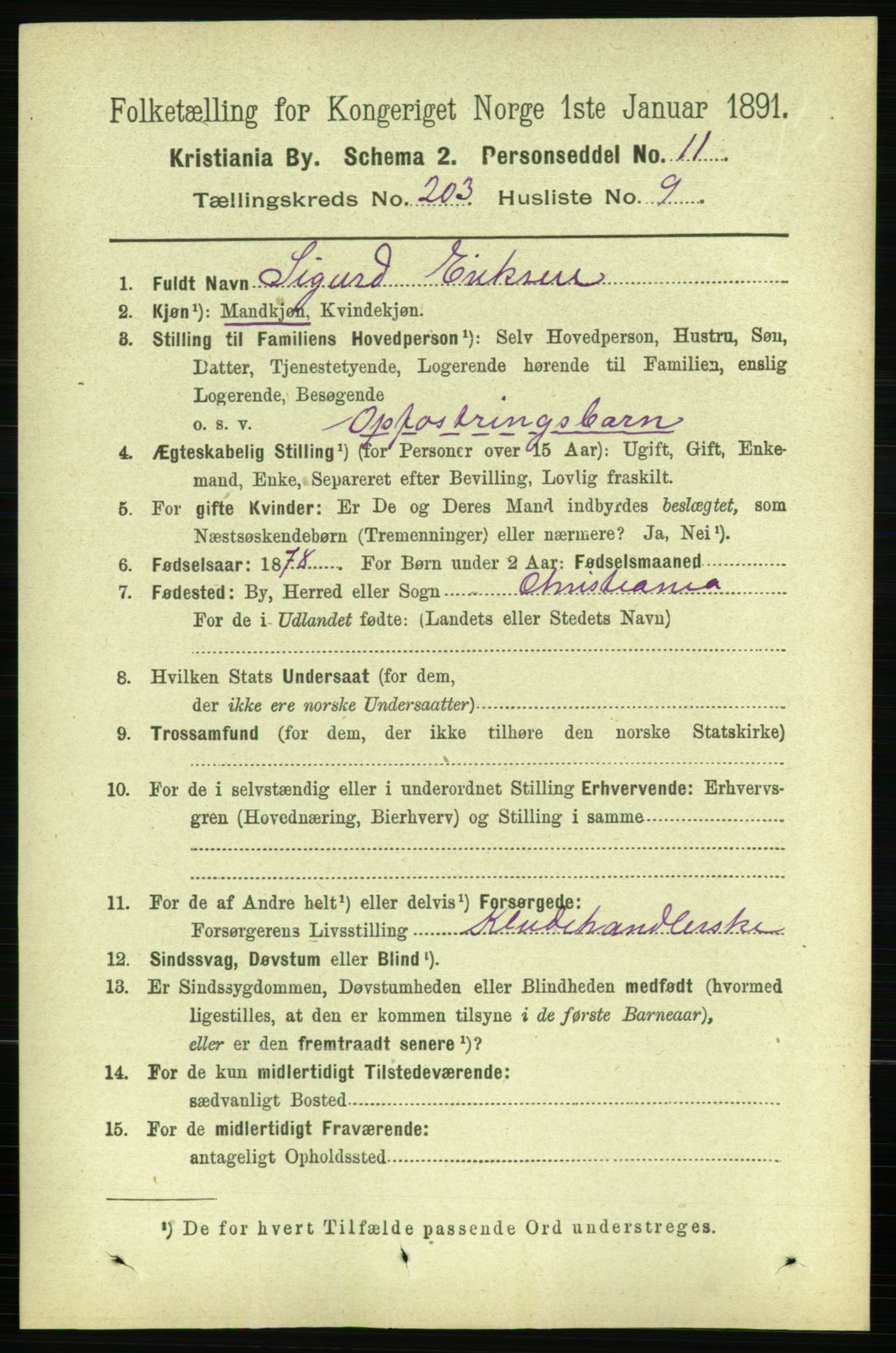 RA, 1891 census for 0301 Kristiania, 1891, p. 122205