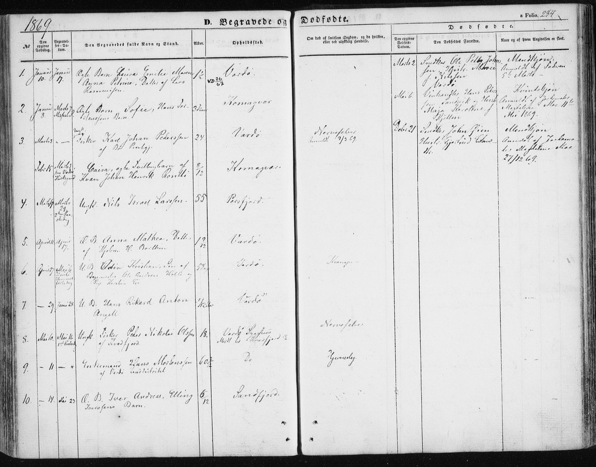 Vardø sokneprestkontor, SATØ/S-1332/H/Ha/L0004kirke: Parish register (official) no. 4, 1862-1871, p. 234