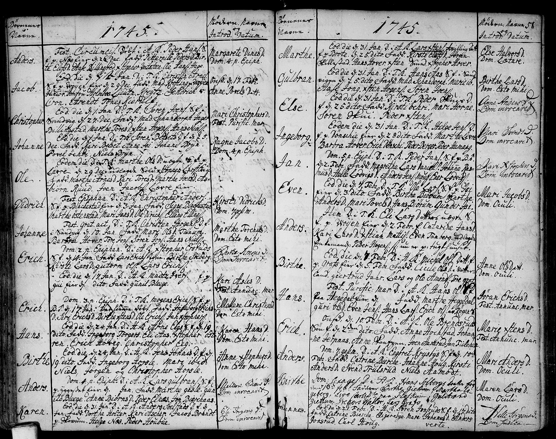 Asker prestekontor Kirkebøker, AV/SAO-A-10256a/F/Fa/L0002: Parish register (official) no. I 2, 1733-1766, p. 58