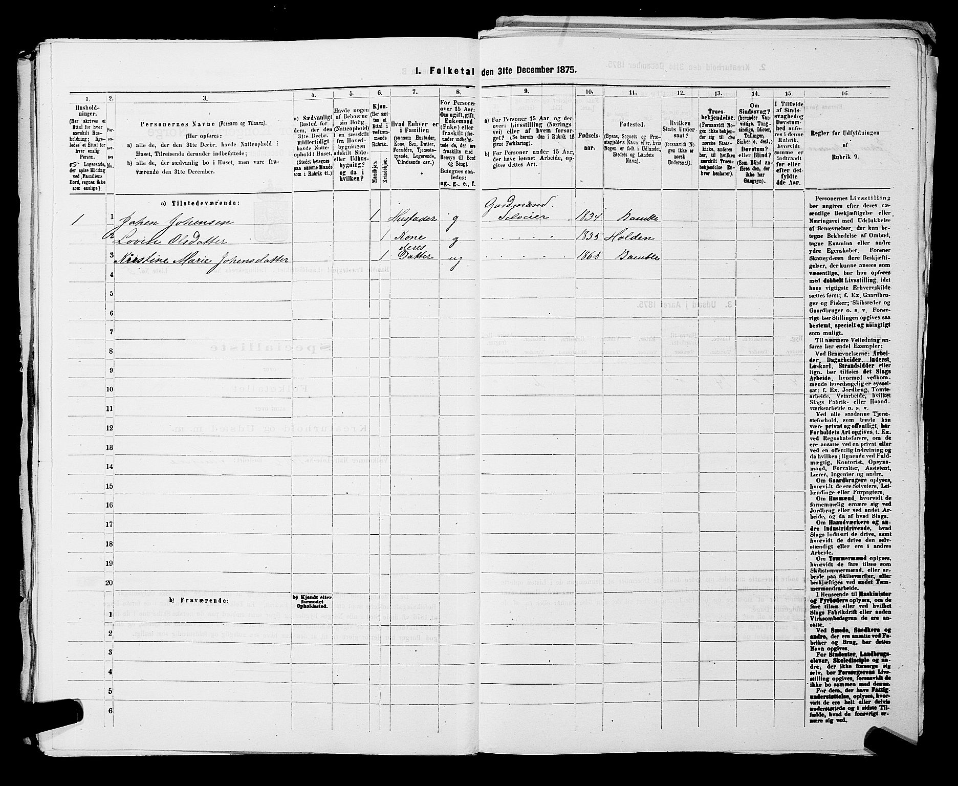 SAKO, 1875 census for 0814L Bamble/Bamble, 1875, p. 954