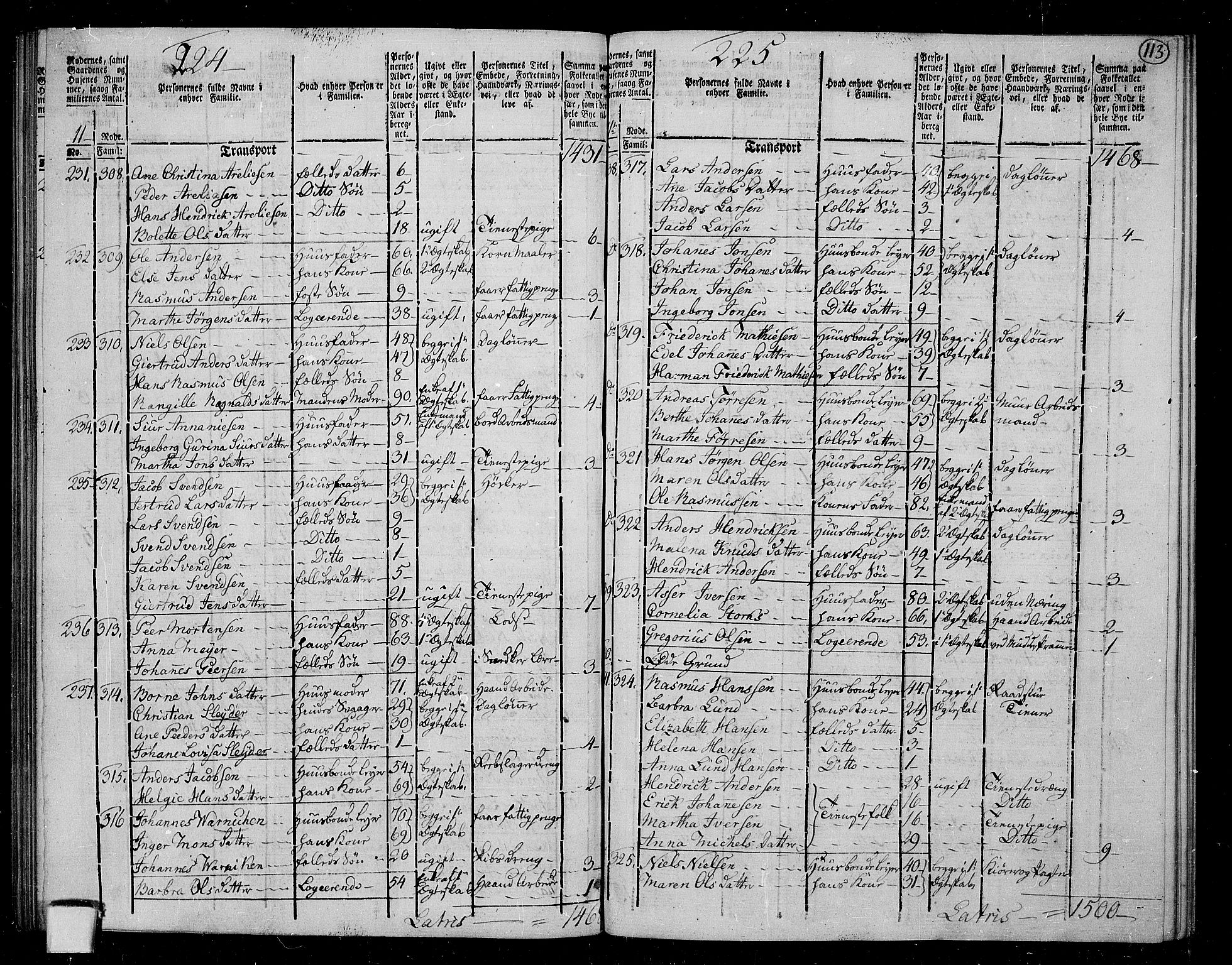 RA, 1801 census for 1301 Bergen, 1801, p. 112b-113a