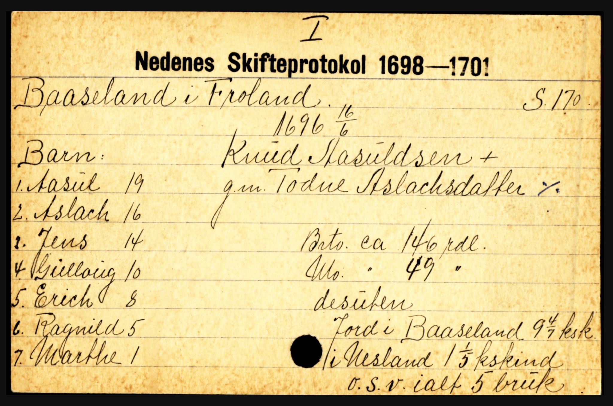 Nedenes sorenskriveri før 1824, AV/SAK-1221-0007/H, p. 4827