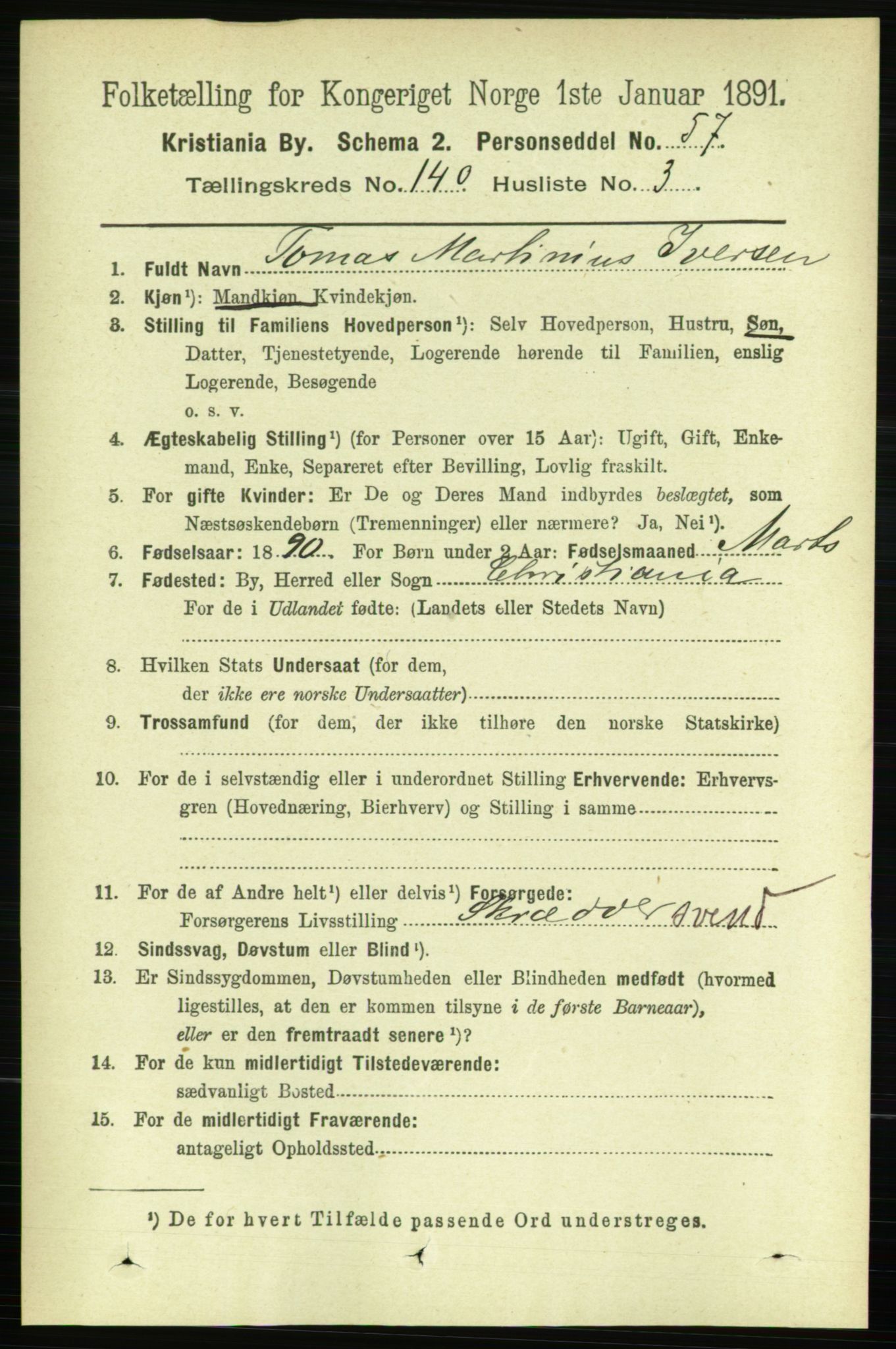RA, 1891 census for 0301 Kristiania, 1891, p. 77634