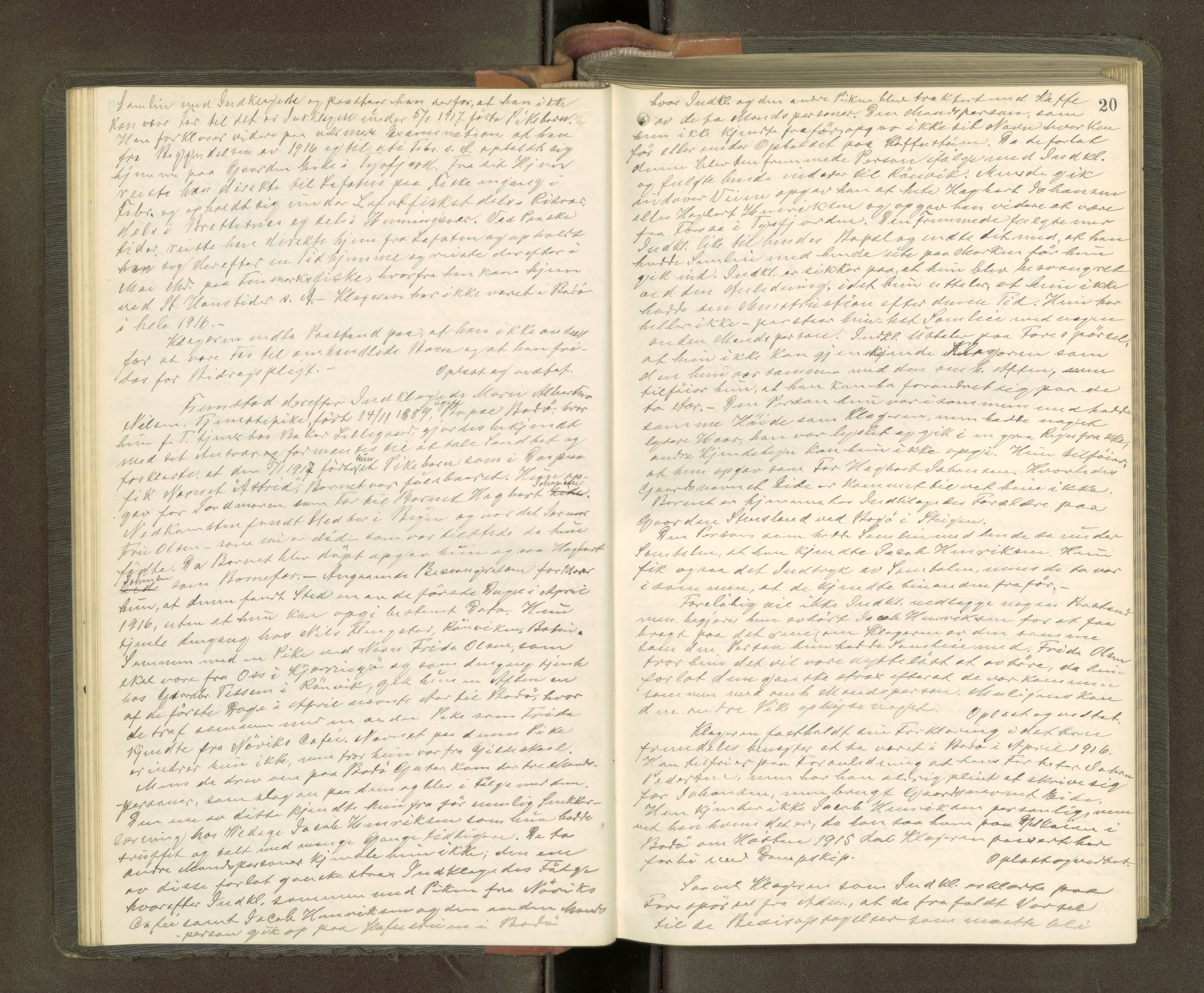 Bodø byfogd, AV/SAT-A-4588/1/1/1B/L0003: Ekstrarettsprotokoll, 1918-1931, p. 19b-20a