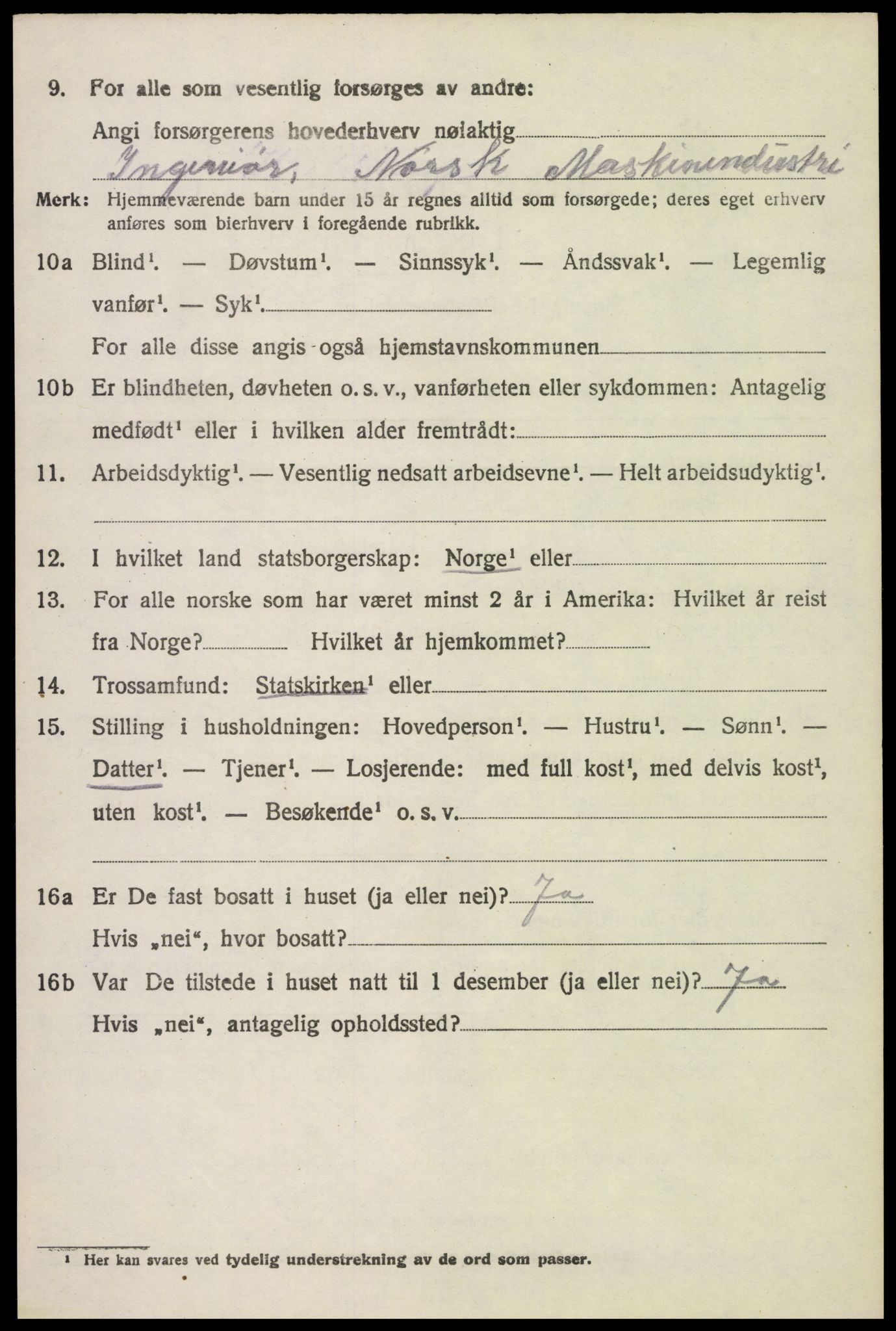 SAH, 1920 census for Stange, 1920, p. 2870