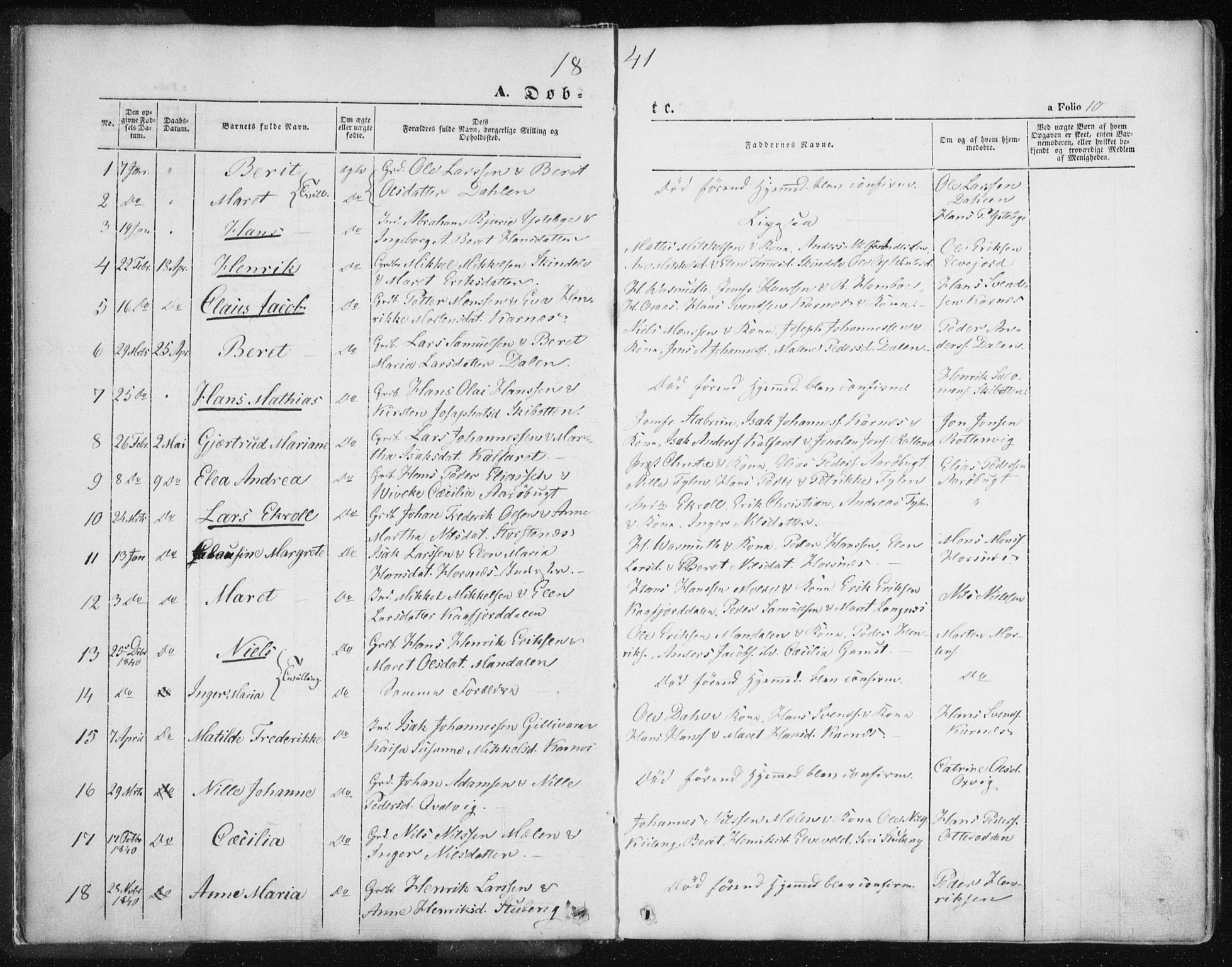 Lyngen sokneprestembete, SATØ/S-1289/H/He/Hea/L0004kirke: Parish register (official) no. 4, 1839-1858, p. 10