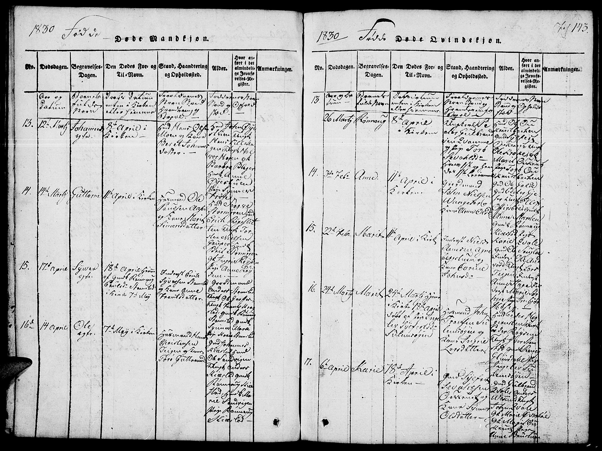 Lom prestekontor, SAH/PREST-070/L/L0001: Parish register (copy) no. 1, 1815-1836, p. 143