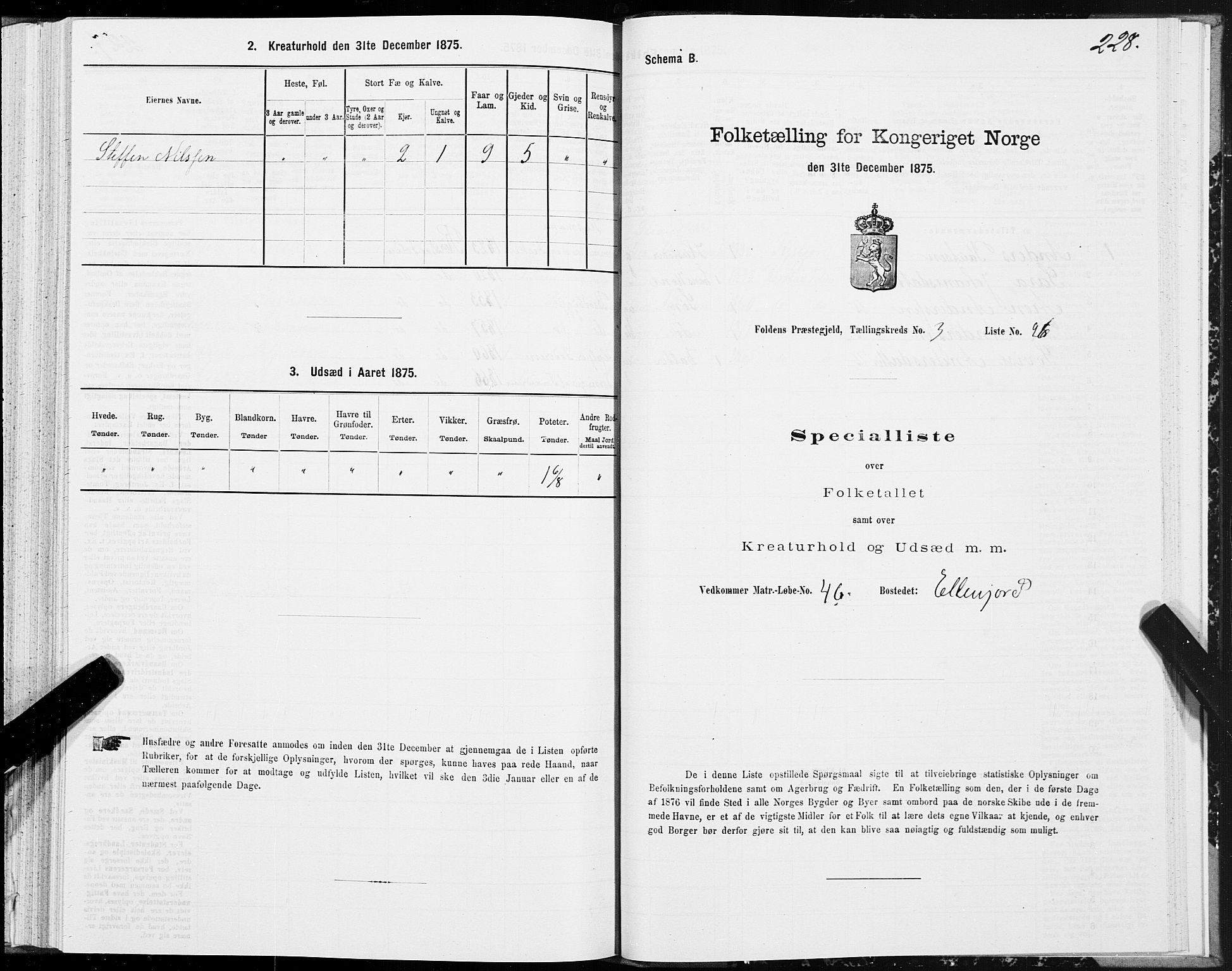 SAT, 1875 census for 1845P Folda, 1875, p. 1228