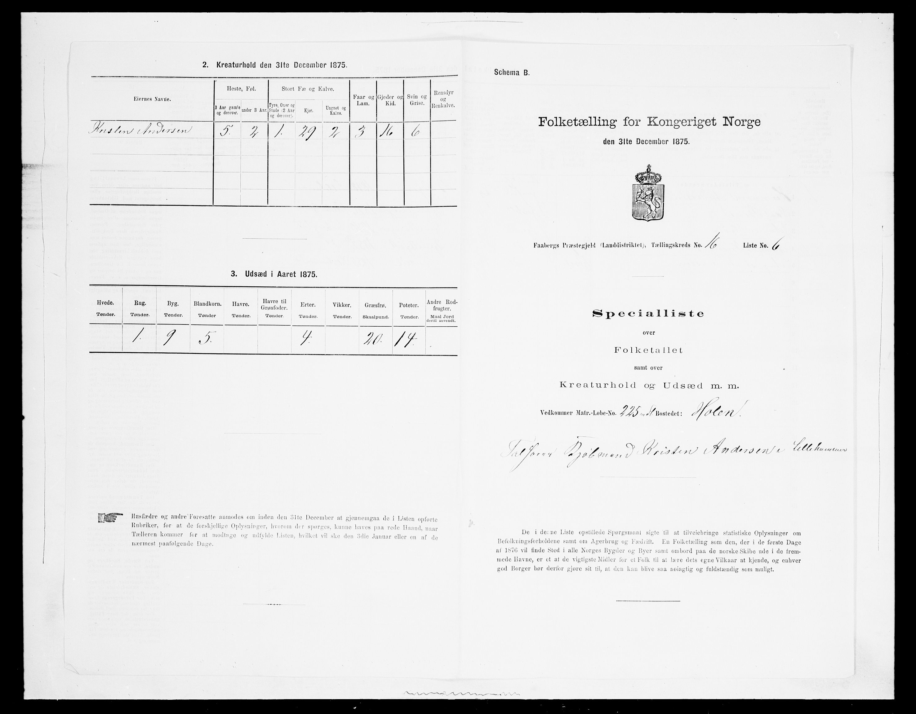 SAH, 1875 census for 0524L Fåberg/Fåberg og Lillehammer, 1875, p. 1926