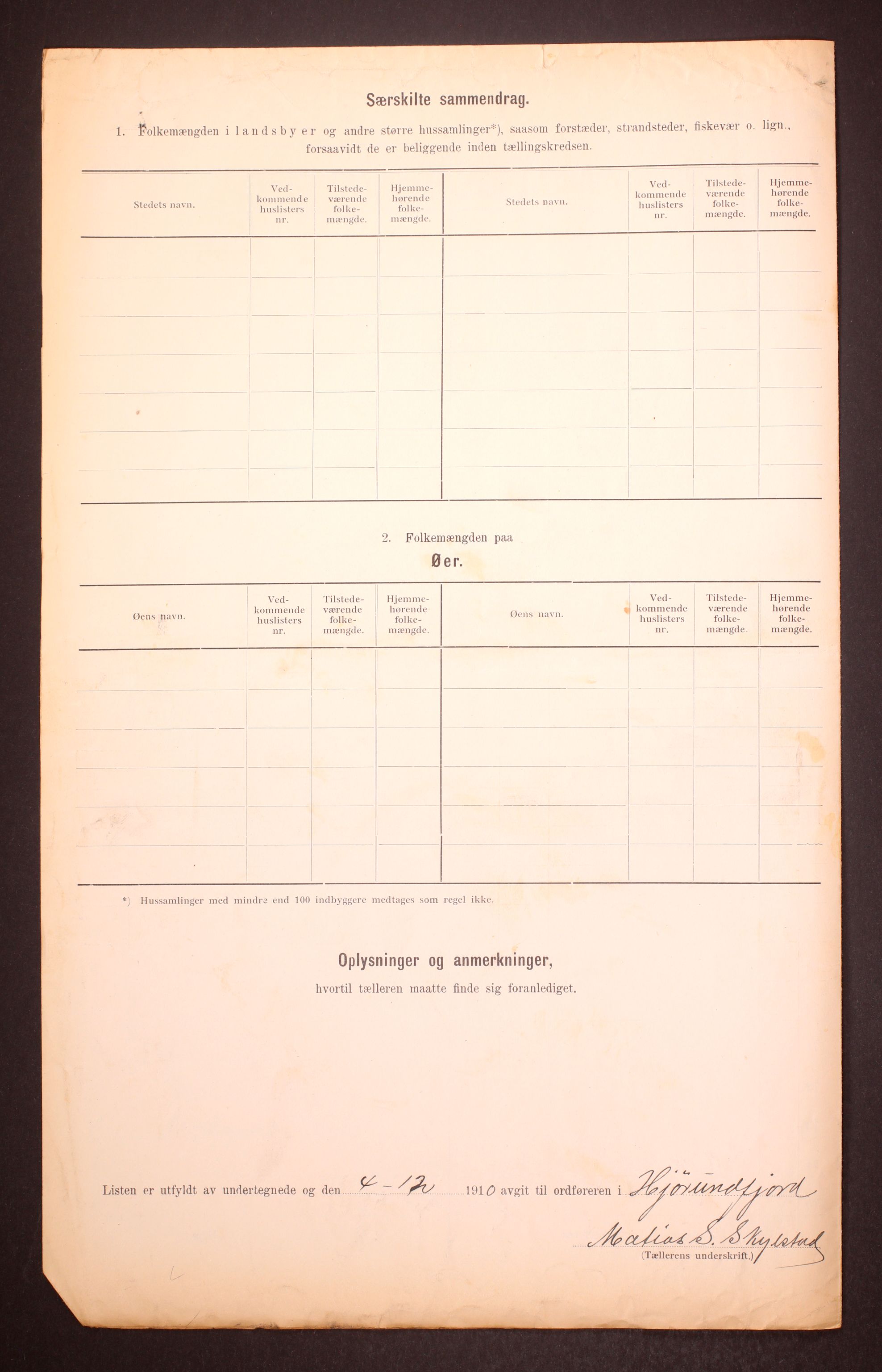 RA, 1910 census for Hjørundfjord, 1910, p. 12