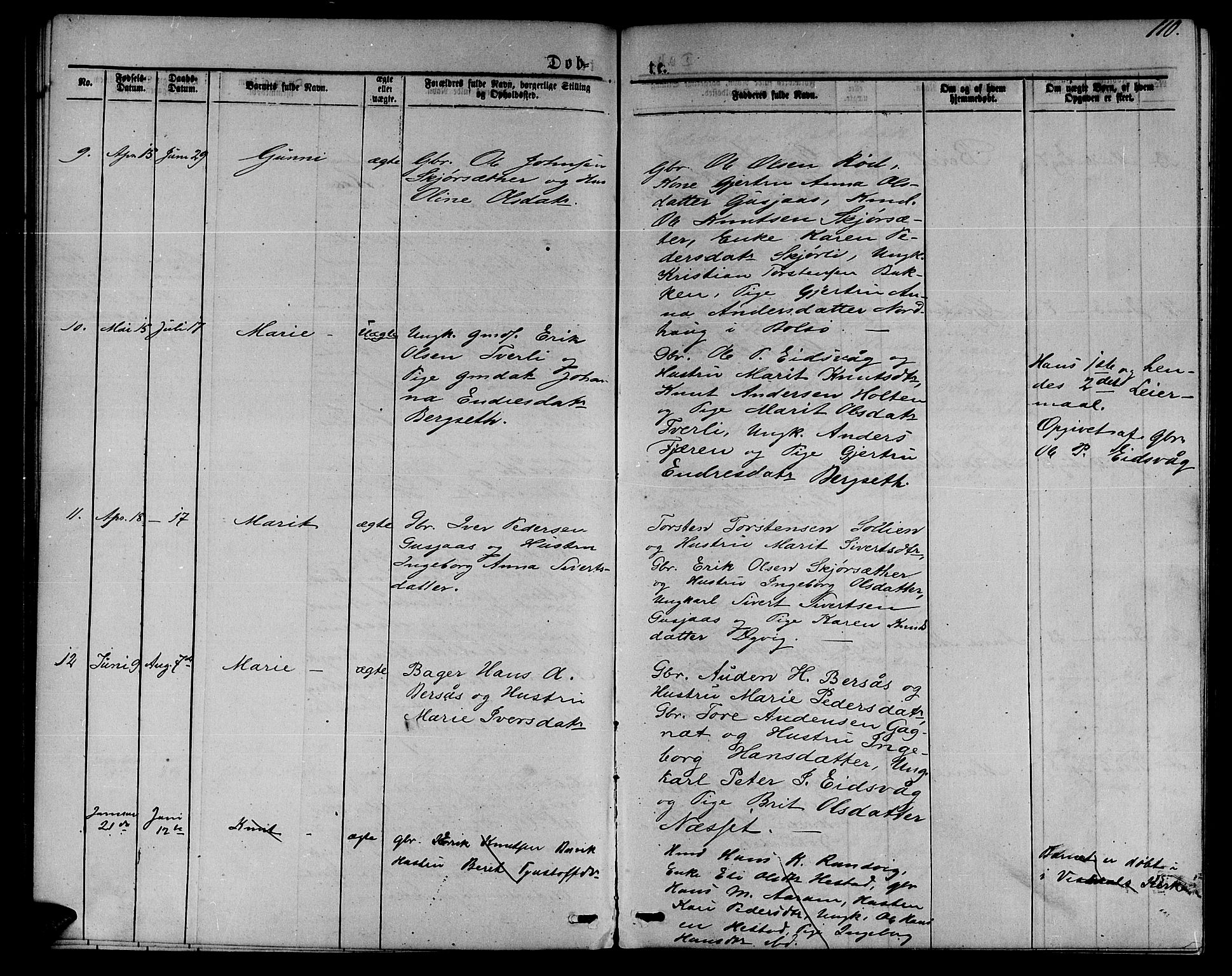 Ministerialprotokoller, klokkerbøker og fødselsregistre - Møre og Romsdal, AV/SAT-A-1454/551/L0630: Parish register (copy) no. 551C02, 1867-1885, p. 110