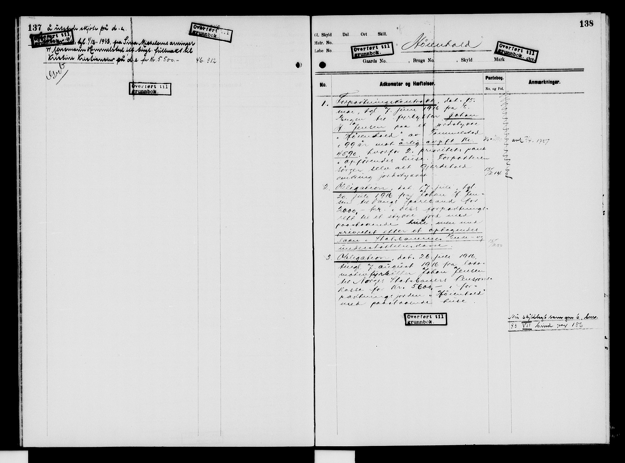 Nord-Hedmark sorenskriveri, SAH/TING-012/H/Ha/Had/Hade/L0009: Mortgage register no. 4.9, 1924-1940, p. 137-138