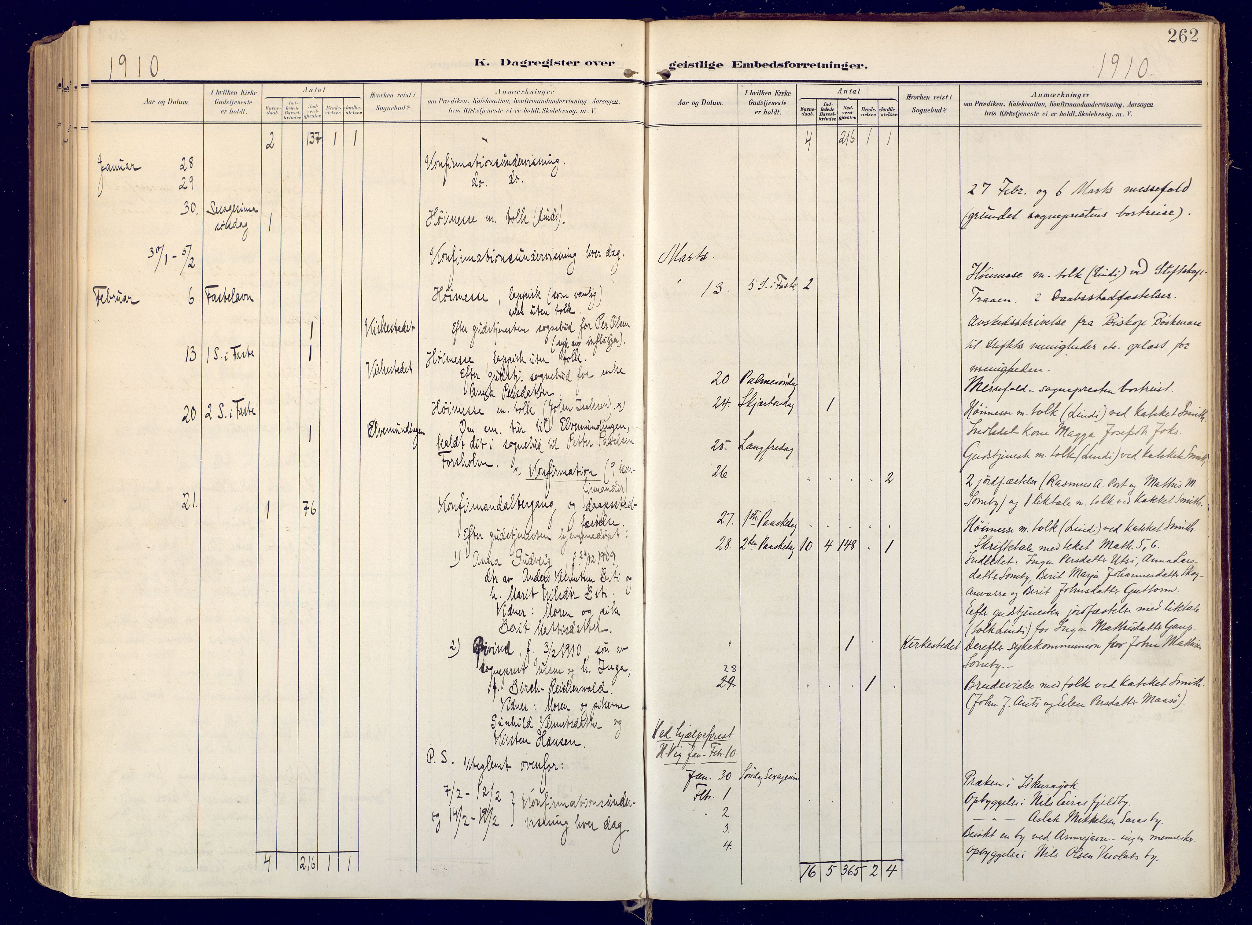 Karasjok sokneprestkontor, AV/SATØ-S-1352/H/Ha: Parish register (official) no. 3, 1907-1926, p. 262