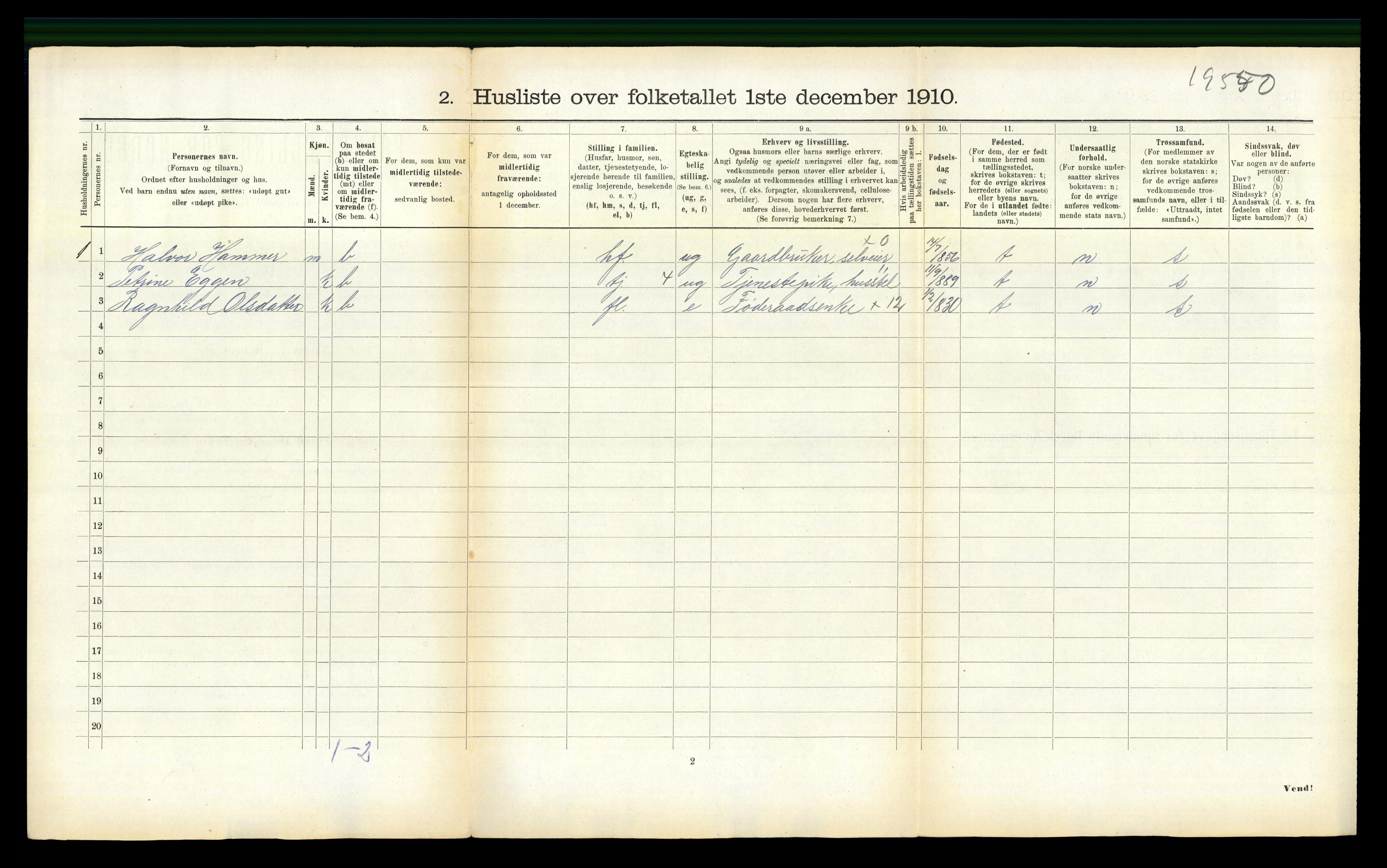 RA, 1910 census for Selbu, 1910, p. 1585