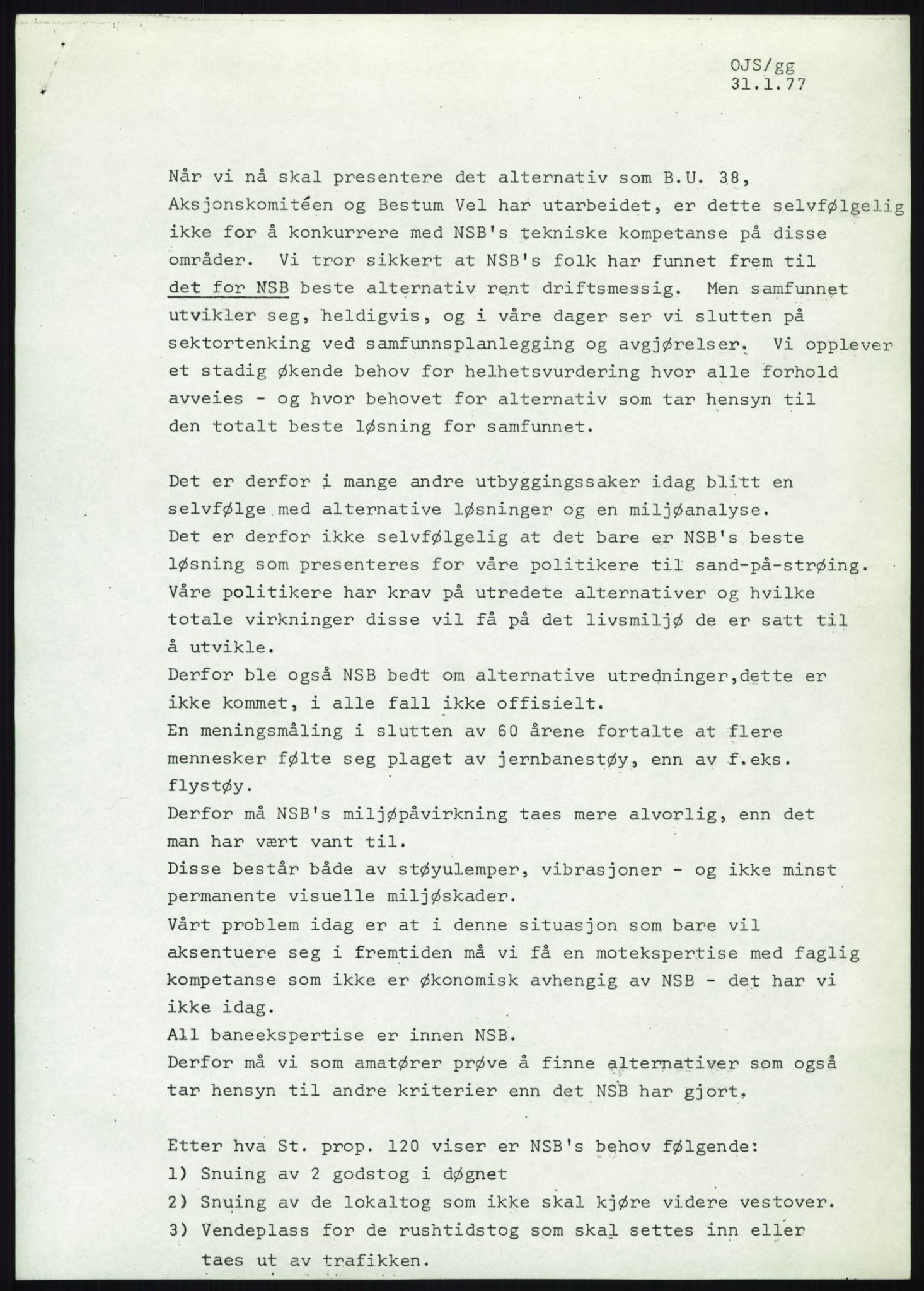 Norges statsbaner, Hovedadministrasjonen, Plankontoret for Oslo S, AV/RA-S-5410/D/L0167: Driftsbanegården. Øvrige driftsbanegårder, 1975-1987, p. 509