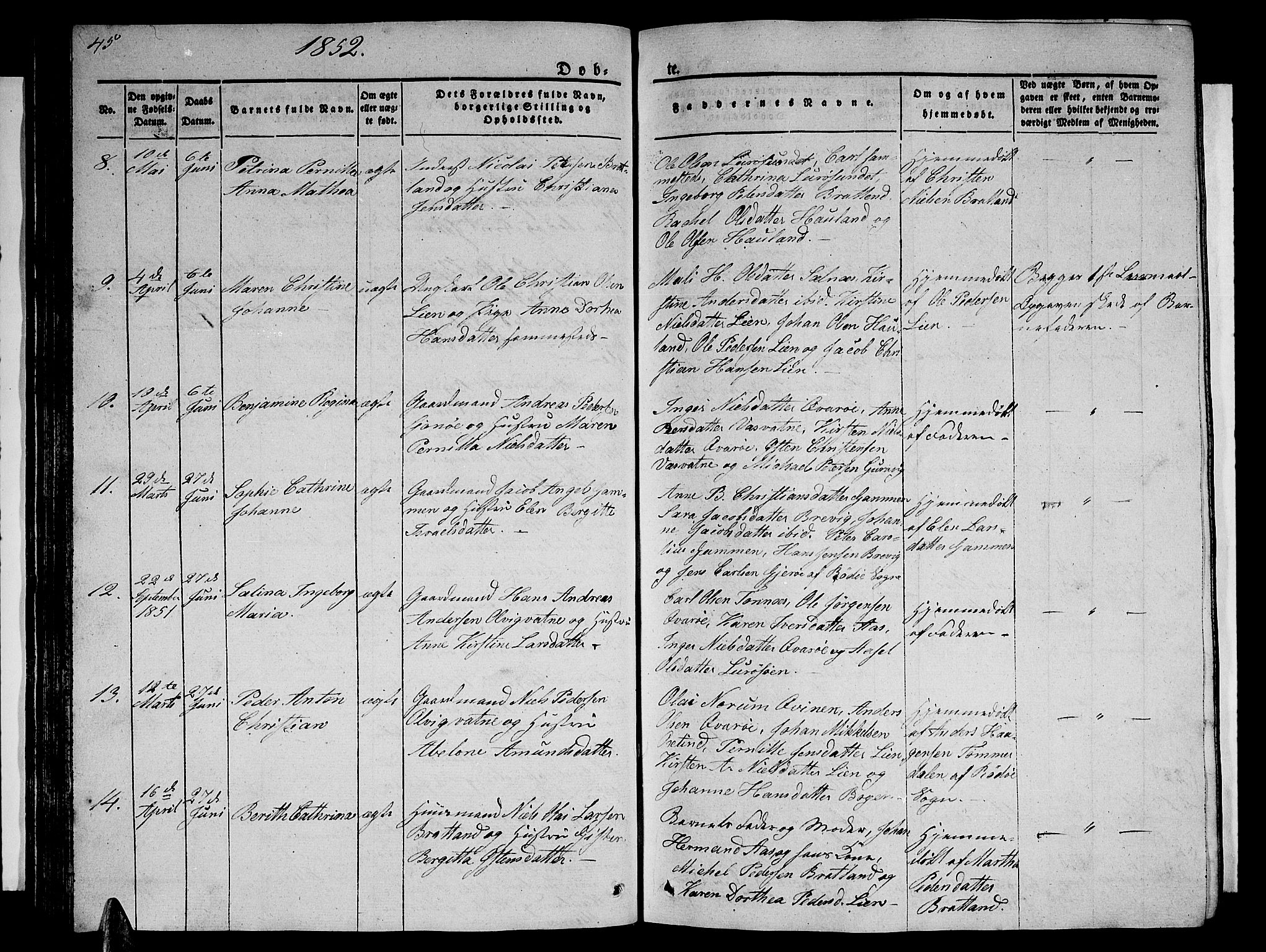 Ministerialprotokoller, klokkerbøker og fødselsregistre - Nordland, AV/SAT-A-1459/839/L0572: Parish register (copy) no. 839C02, 1841-1873, p. 45