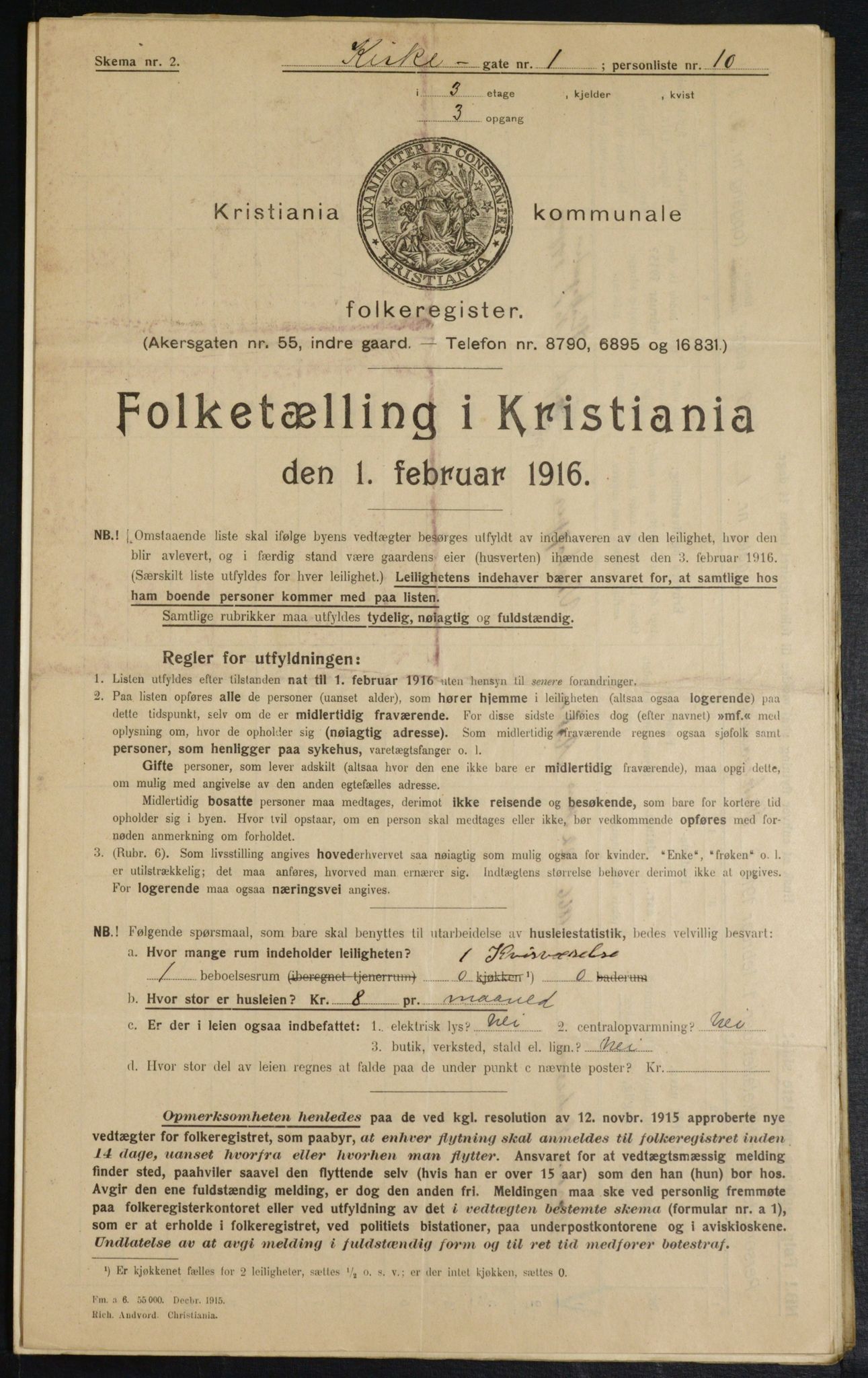 OBA, Municipal Census 1916 for Kristiania, 1916, p. 50824