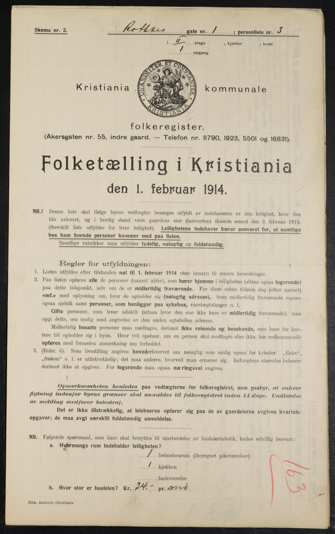 OBA, Municipal Census 1914 for Kristiania, 1914, p. 81835