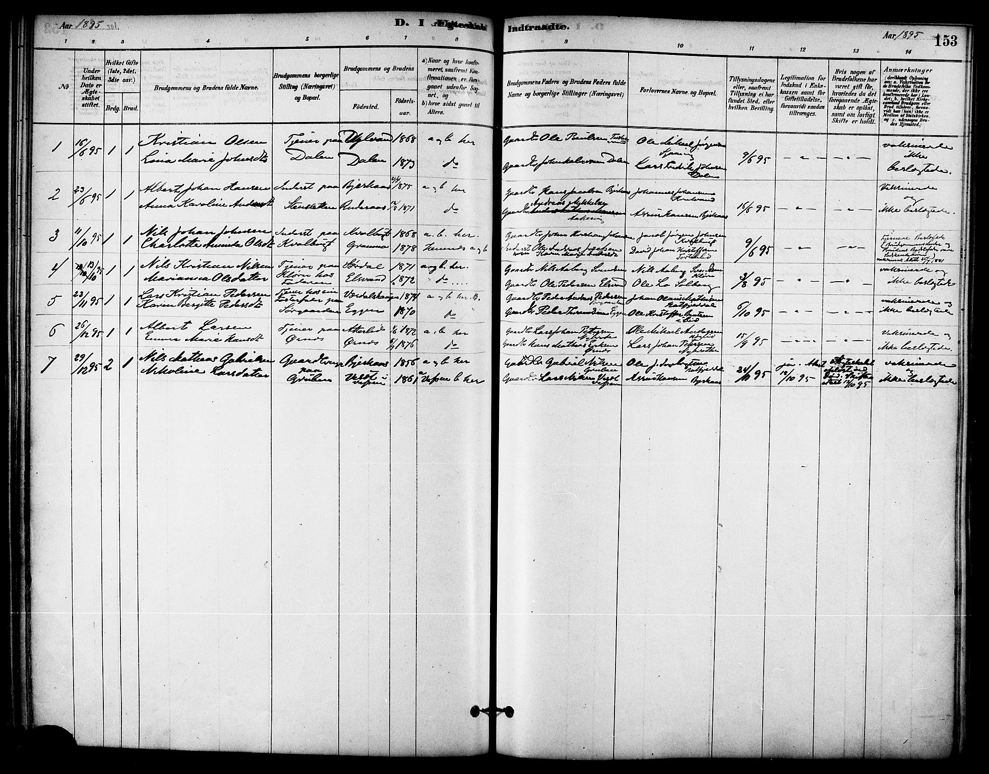 Ministerialprotokoller, klokkerbøker og fødselsregistre - Nordland, AV/SAT-A-1459/823/L0325: Parish register (official) no. 823A02, 1878-1898, p. 153