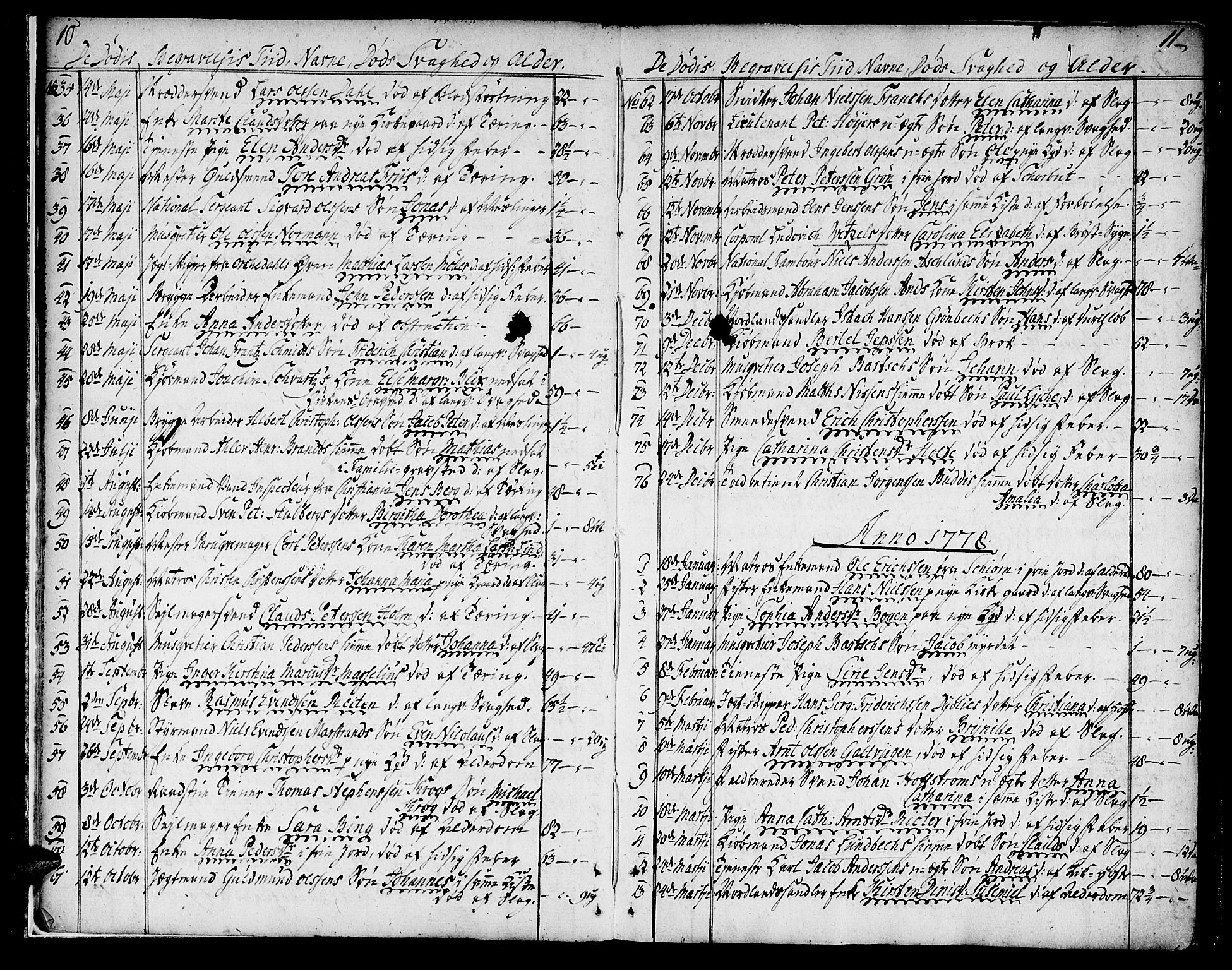 Ministerialprotokoller, klokkerbøker og fødselsregistre - Sør-Trøndelag, SAT/A-1456/602/L0106: Parish register (official) no. 602A04, 1774-1814, p. 10-11