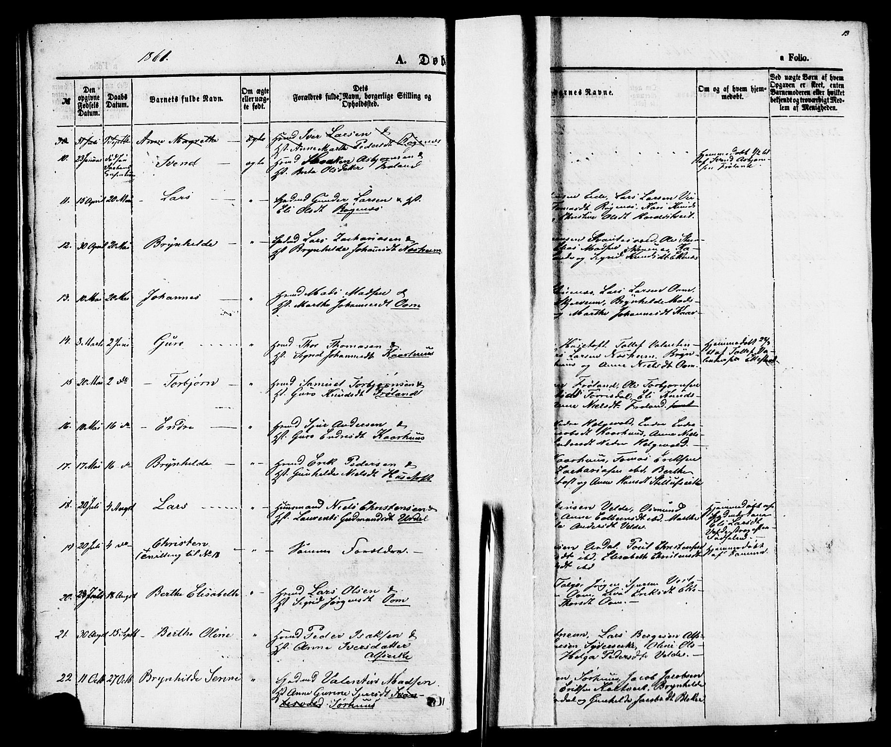 Skjold sokneprestkontor, AV/SAST-A-101847/H/Ha/Haa/L0007: Parish register (official) no. A 7, 1857-1882, p. 13