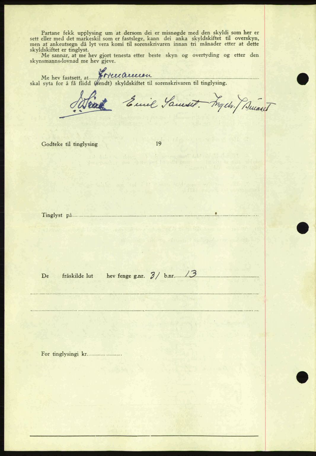 Romsdal sorenskriveri, AV/SAT-A-4149/1/2/2C: Mortgage book no. A14, 1943-1943, Diary no: : 1305/1943