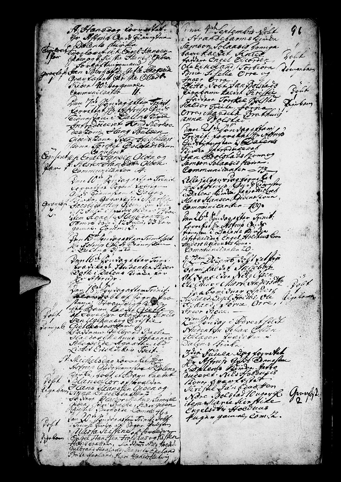 Os sokneprestembete, SAB/A-99929: Parish register (official) no. A 3, 1669-1760, p. 96