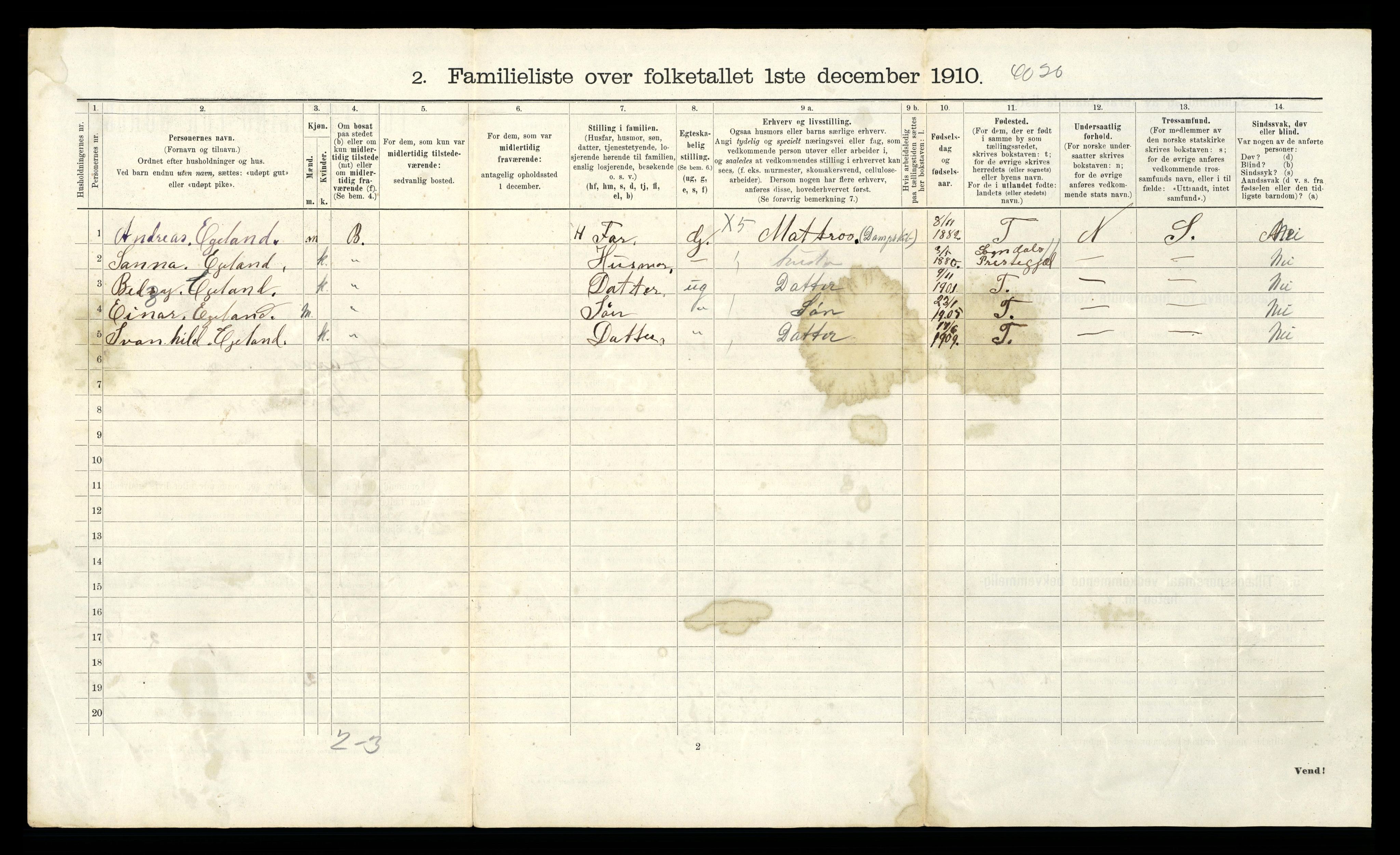 RA, 1910 census for Stavanger, 1910, p. 23891