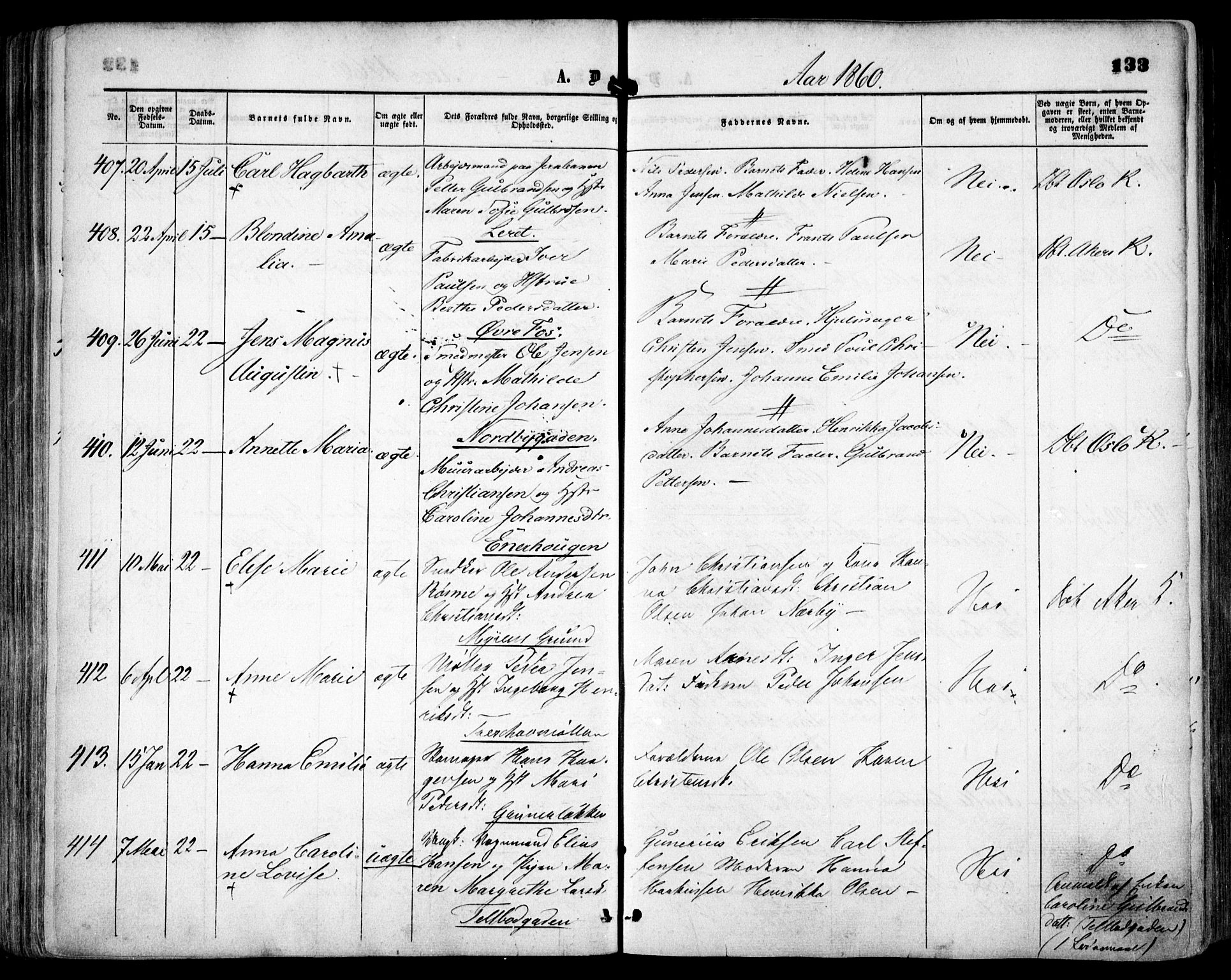 Grønland prestekontor Kirkebøker, SAO/A-10848/F/Fa/L0001: Parish register (official) no. 1, 1859-1861, p. 133