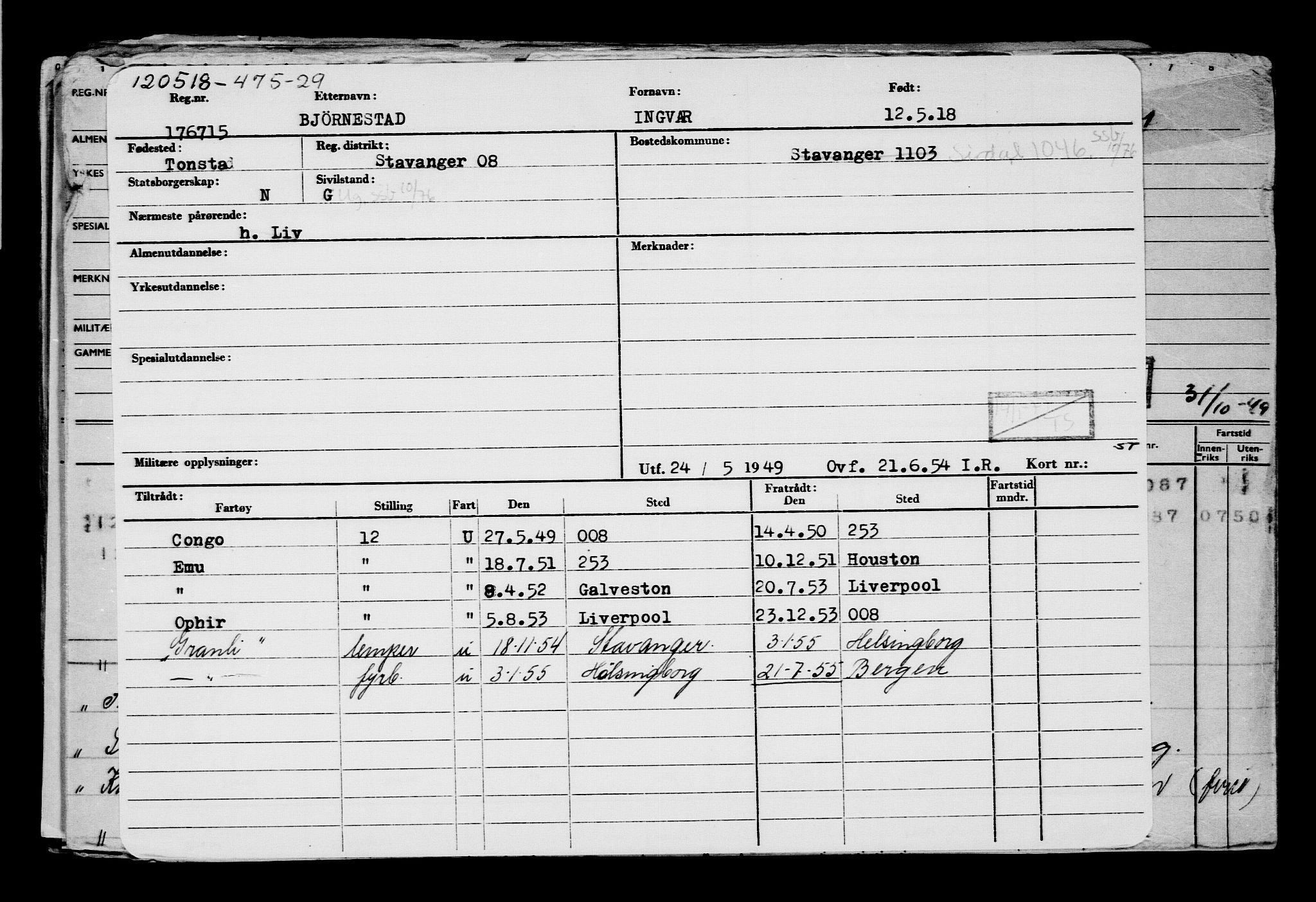 Direktoratet for sjømenn, AV/RA-S-3545/G/Gb/L0158: Hovedkort, 1918, p. 239