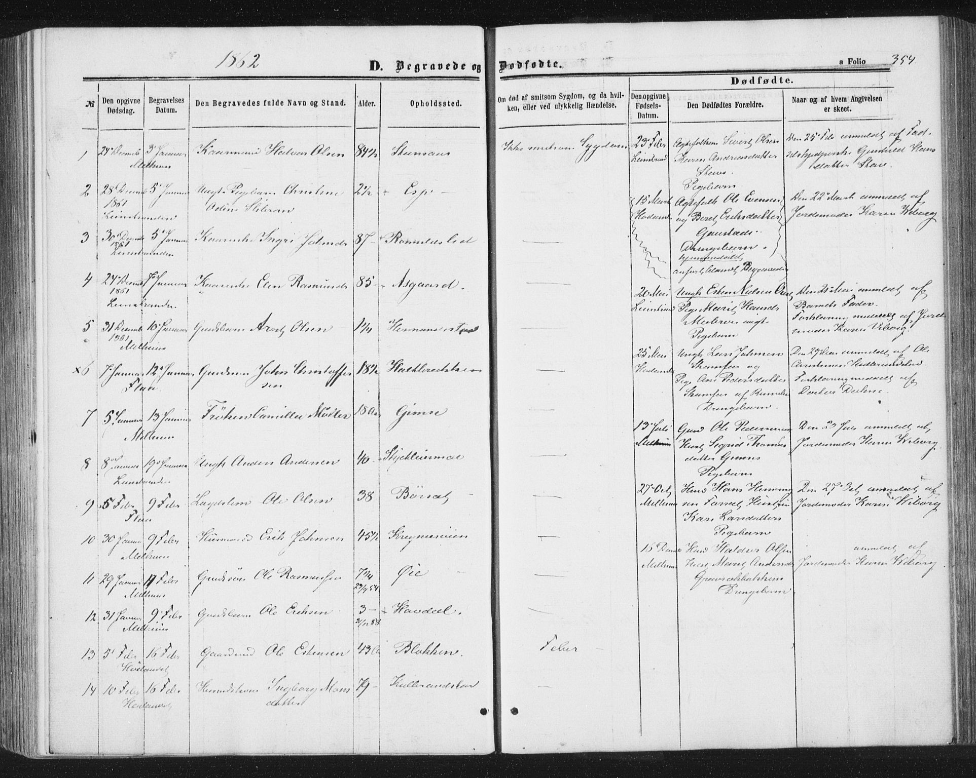 Ministerialprotokoller, klokkerbøker og fødselsregistre - Sør-Trøndelag, SAT/A-1456/691/L1077: Parish register (official) no. 691A09, 1862-1873, p. 354