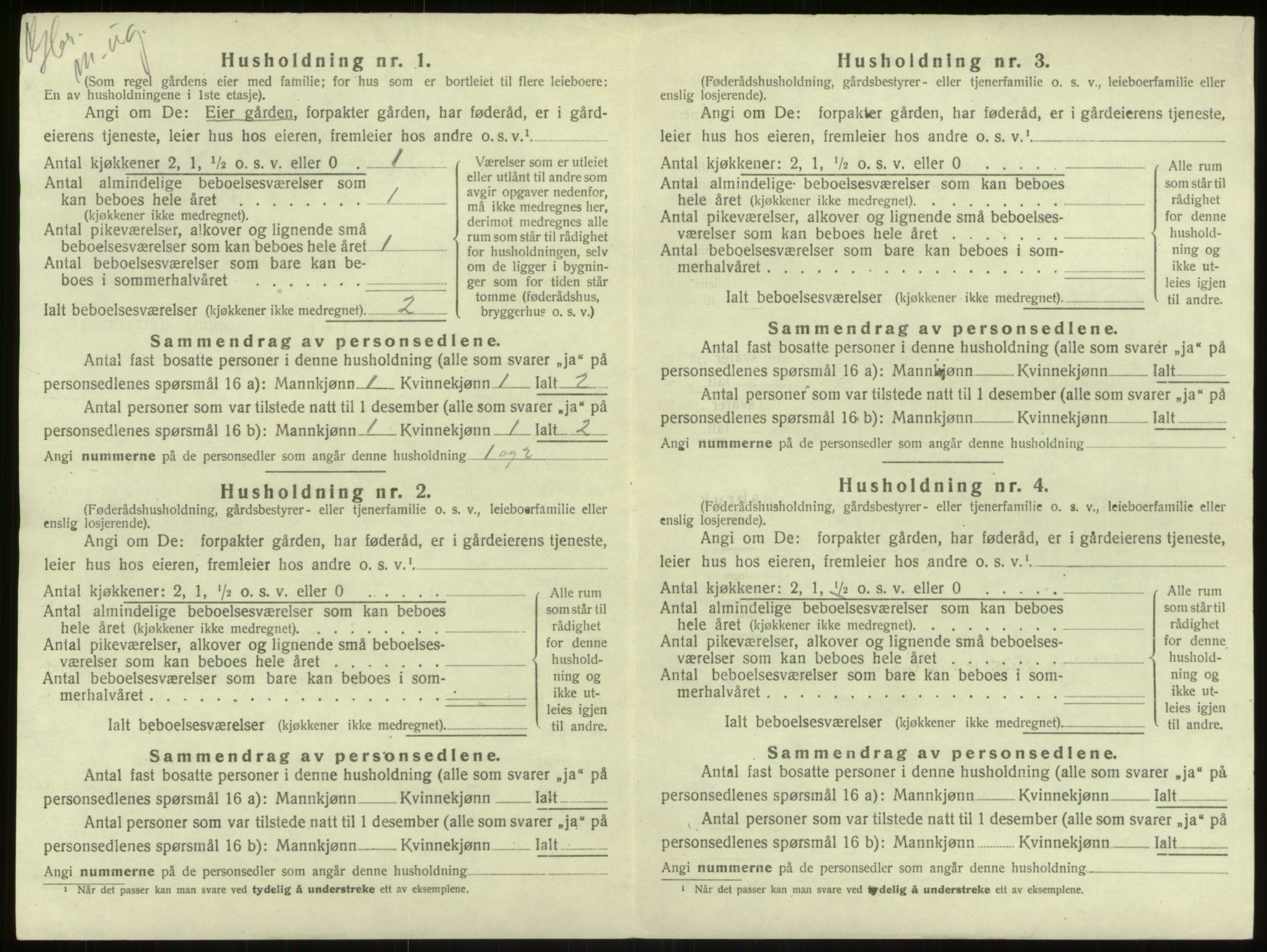 SAB, 1920 census for Haus, 1920, p. 1363