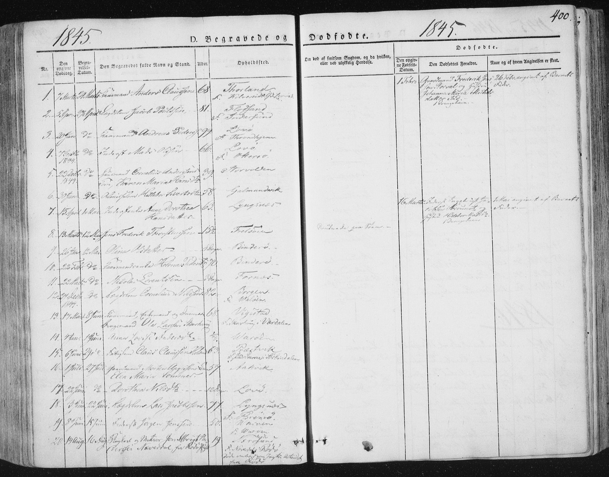 Ministerialprotokoller, klokkerbøker og fødselsregistre - Nord-Trøndelag, SAT/A-1458/784/L0669: Parish register (official) no. 784A04, 1829-1859, p. 400