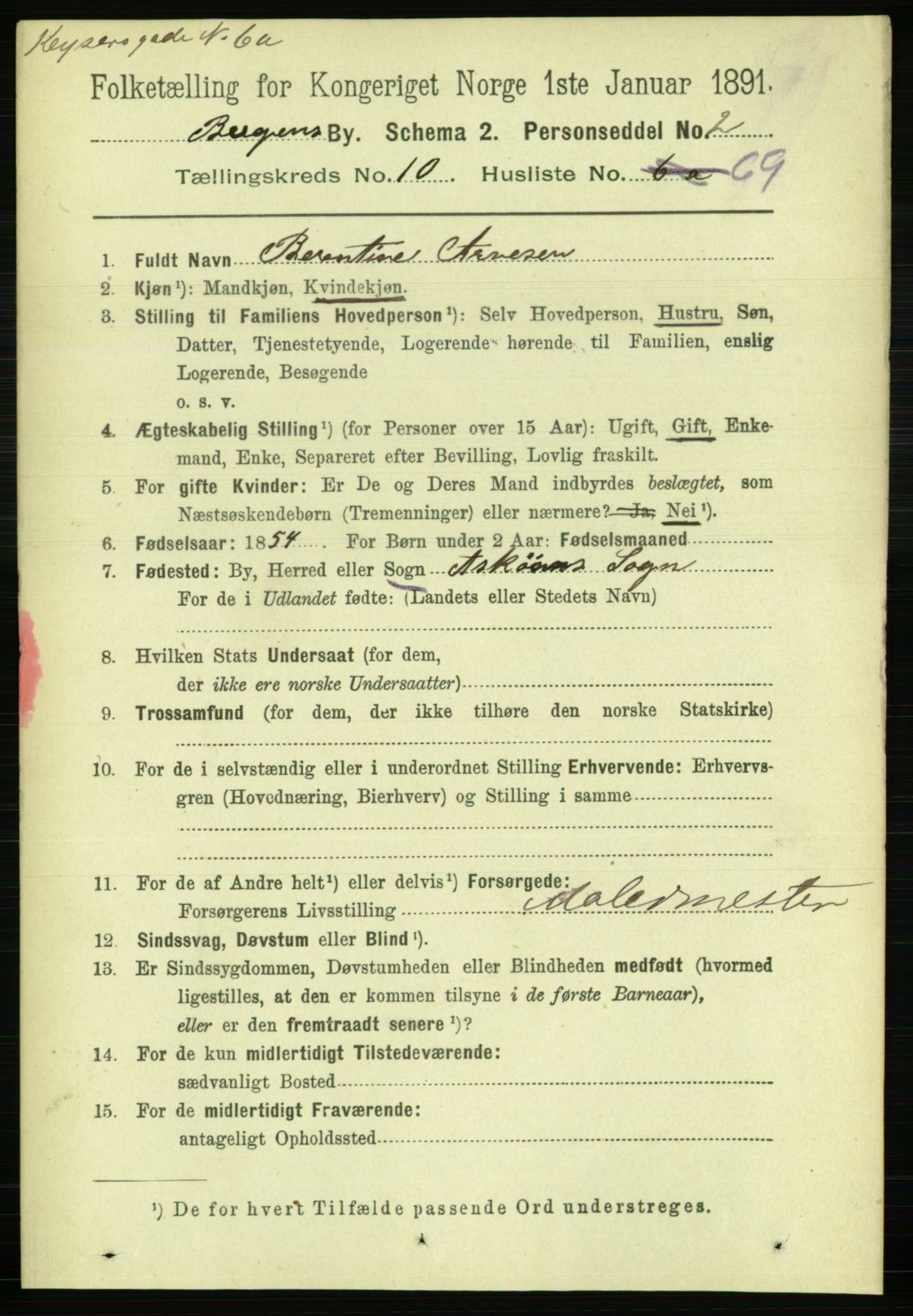 RA, 1891 Census for 1301 Bergen, 1891, p. 19798