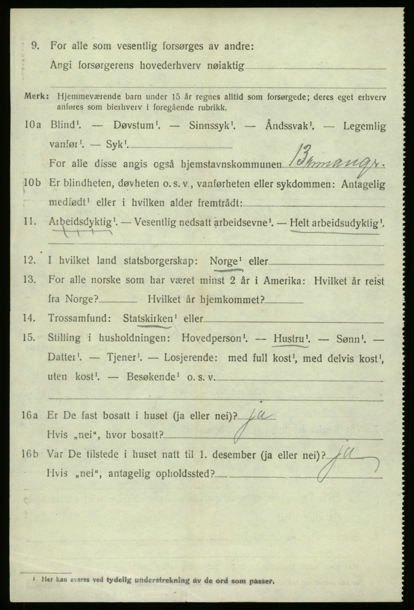 SAB, 1920 census for Bremanger, 1920, p. 2349