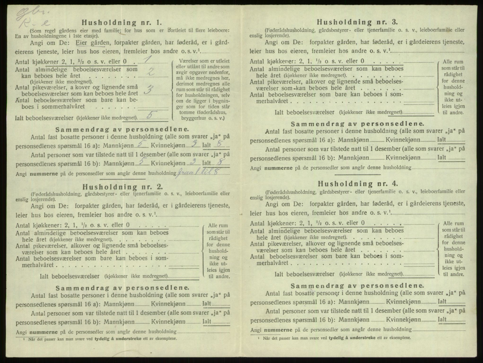 SAB, 1920 census for Gloppen, 1920, p. 583