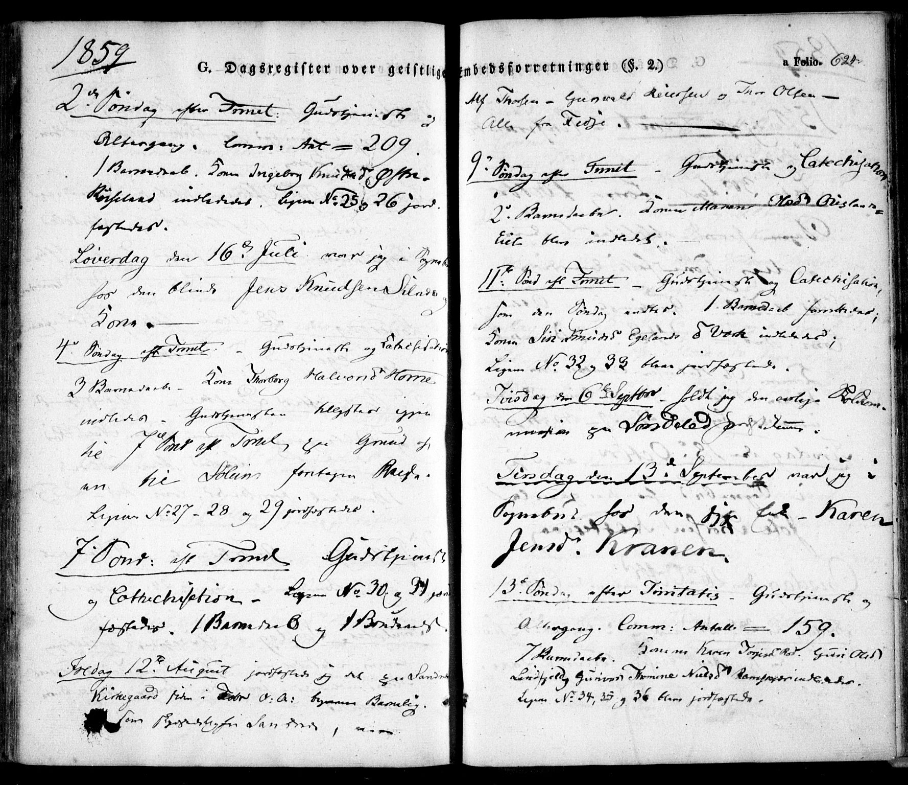 Søndeled sokneprestkontor, AV/SAK-1111-0038/F/Fa/L0002: Parish register (official) no. A 2, 1839-1860, p. 624