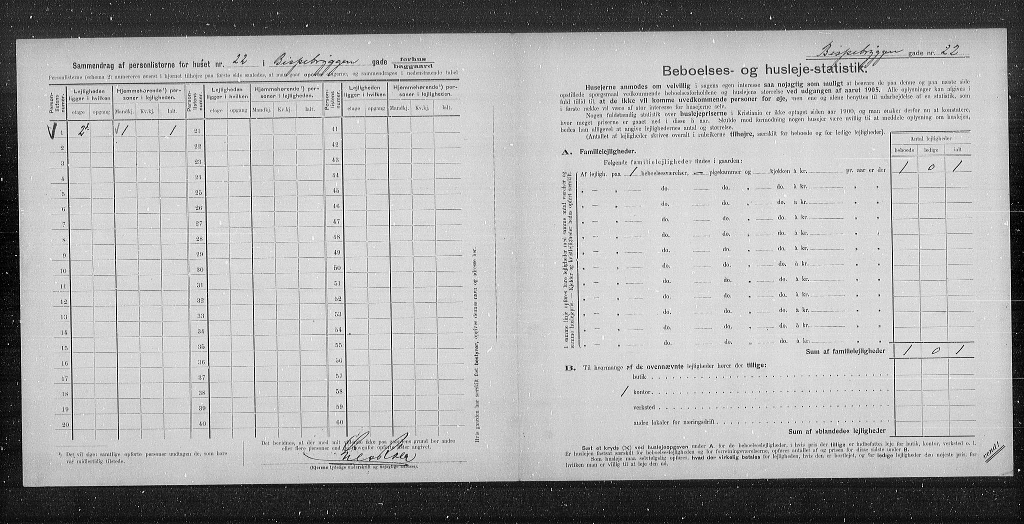OBA, Municipal Census 1905 for Kristiania, 1905, p. 2514