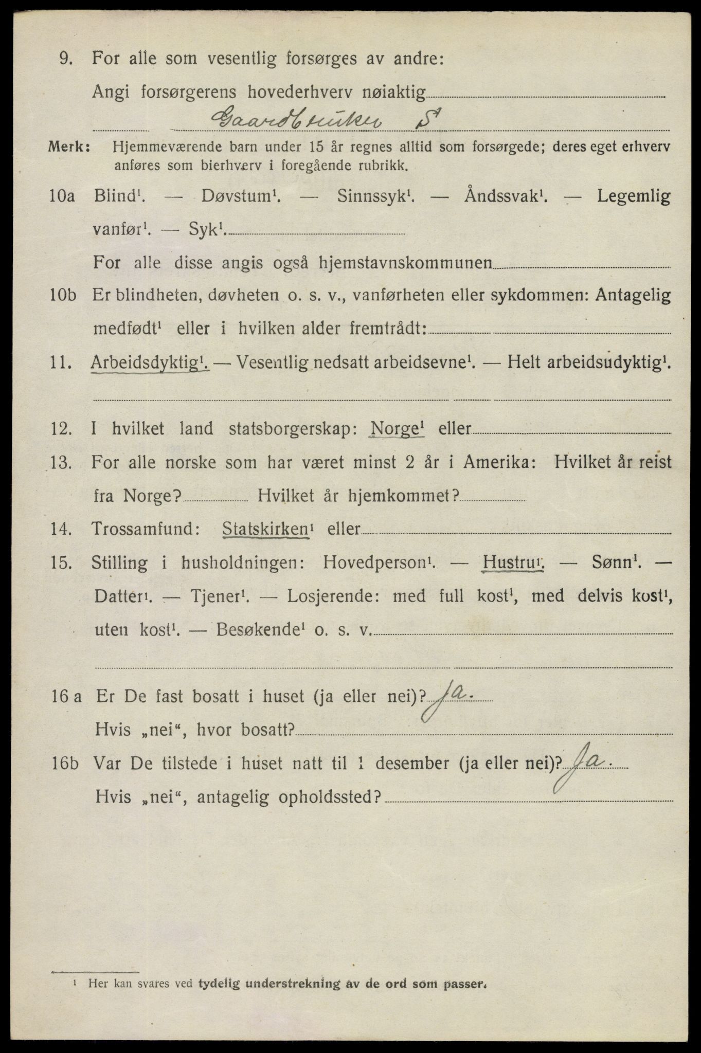 SAO, 1920 census for Degernes, 1920, p. 605