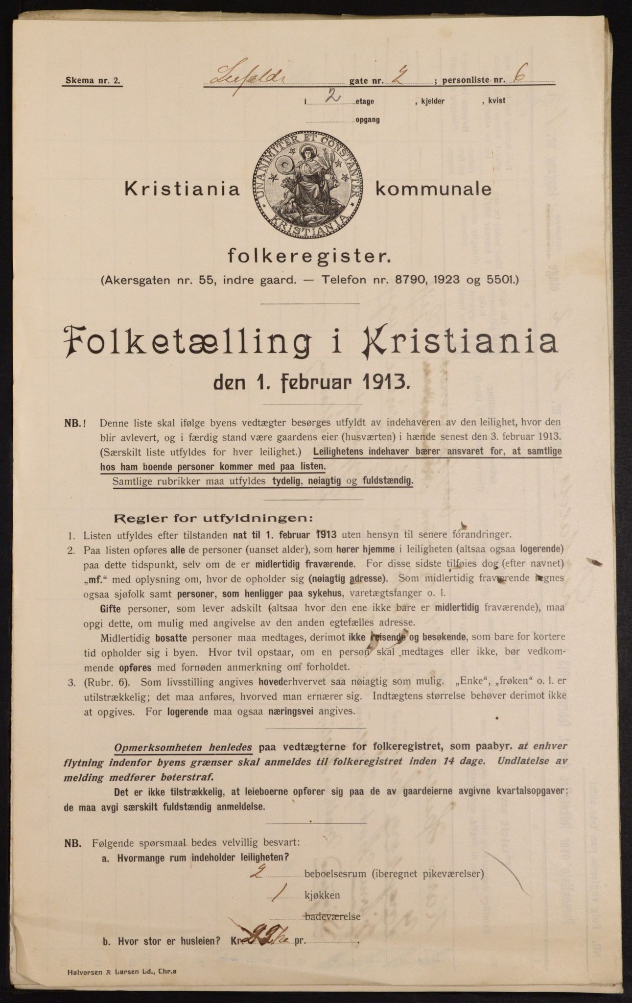 OBA, Municipal Census 1913 for Kristiania, 1913, p. 57035