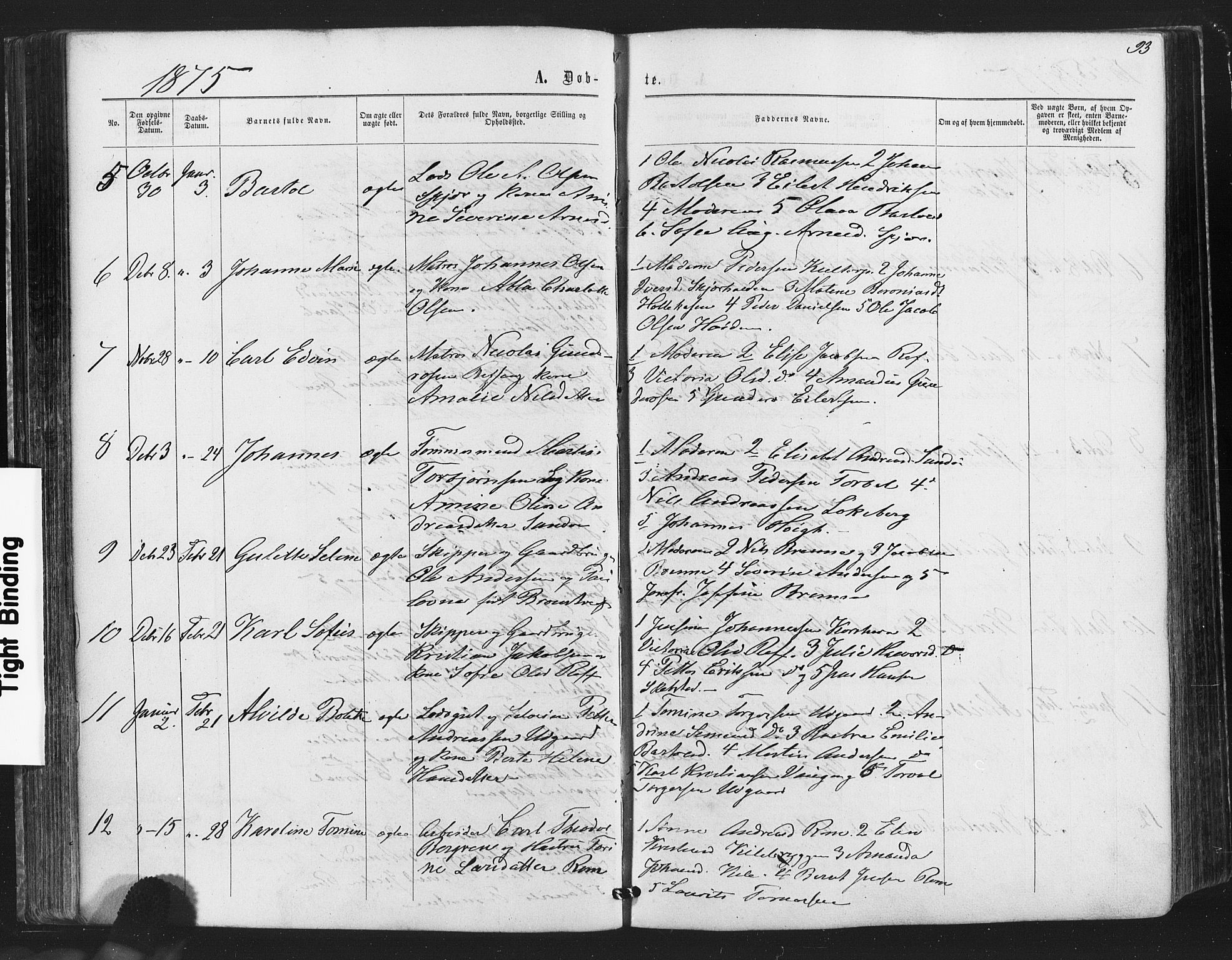 Hvaler prestekontor Kirkebøker, AV/SAO-A-2001/F/Fa/L0007: Parish register (official) no. I 7, 1864-1878, p. 93