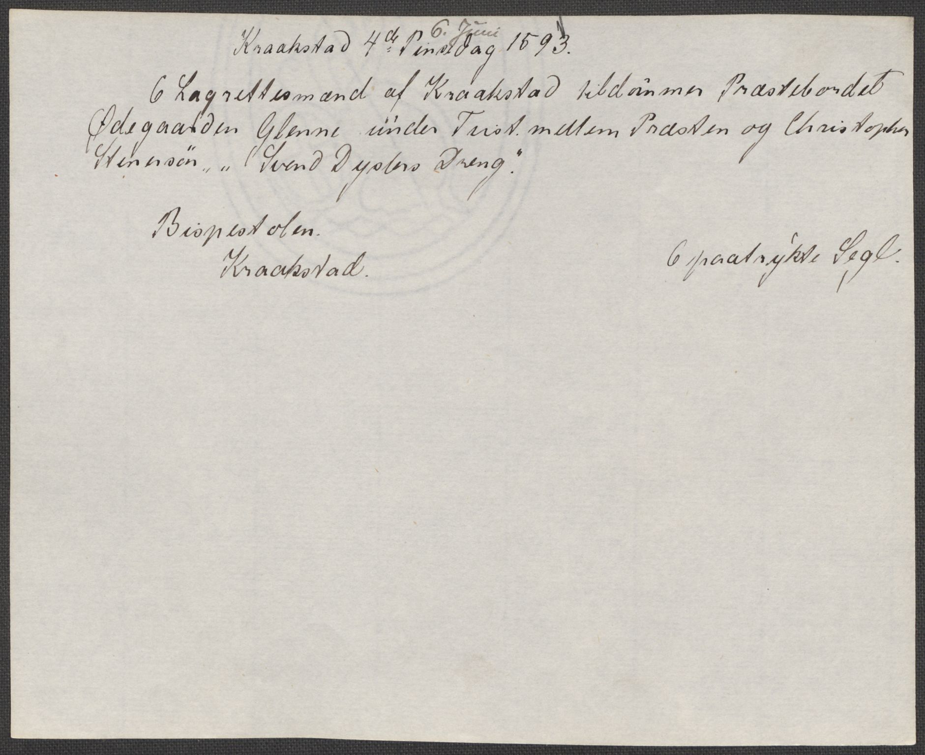 Riksarkivets diplomsamling, AV/RA-EA-5965/F15/L0007: Prestearkiv - Akershus, 1573-1693, p. 55