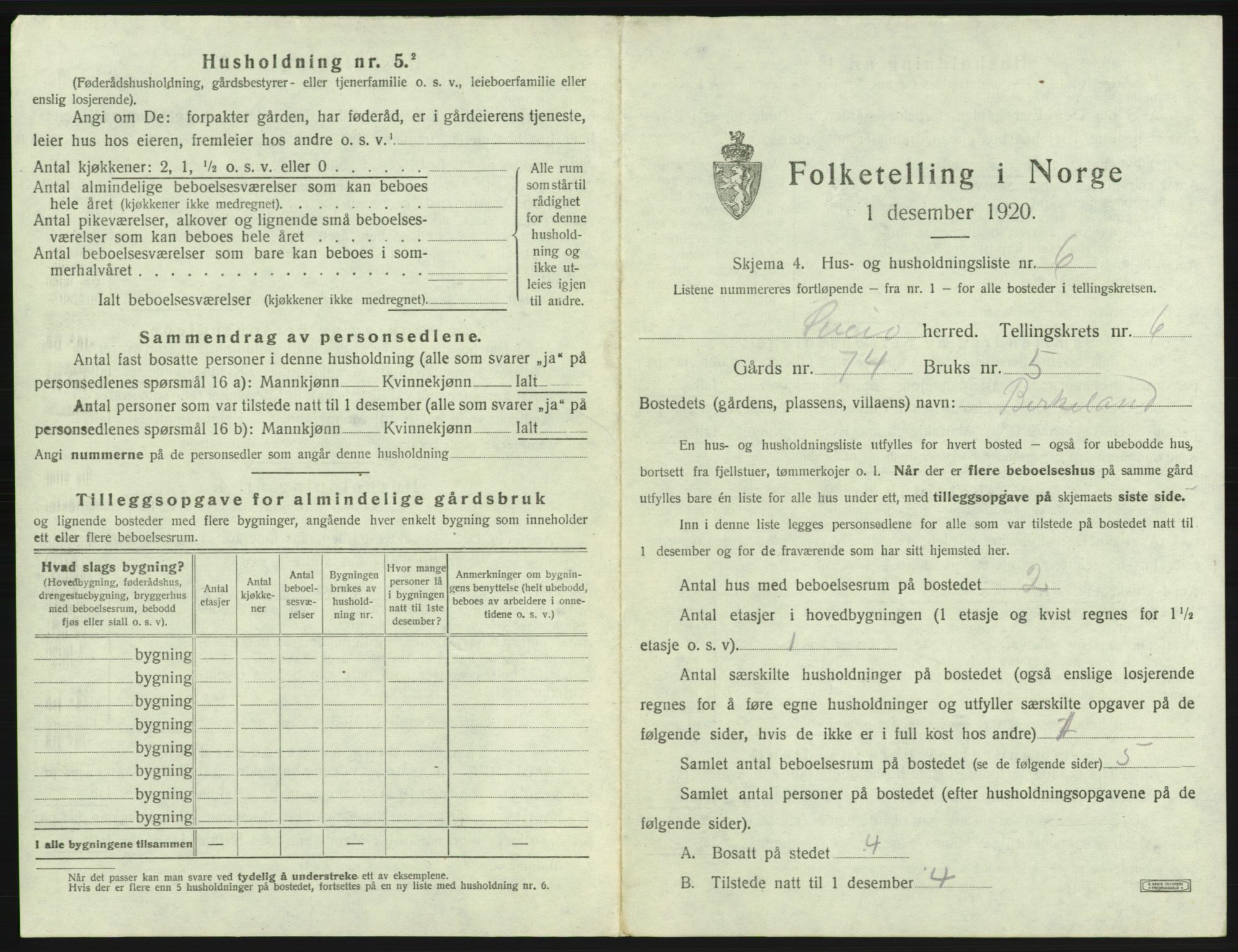 SAB, 1920 census for Sveio, 1920, p. 397